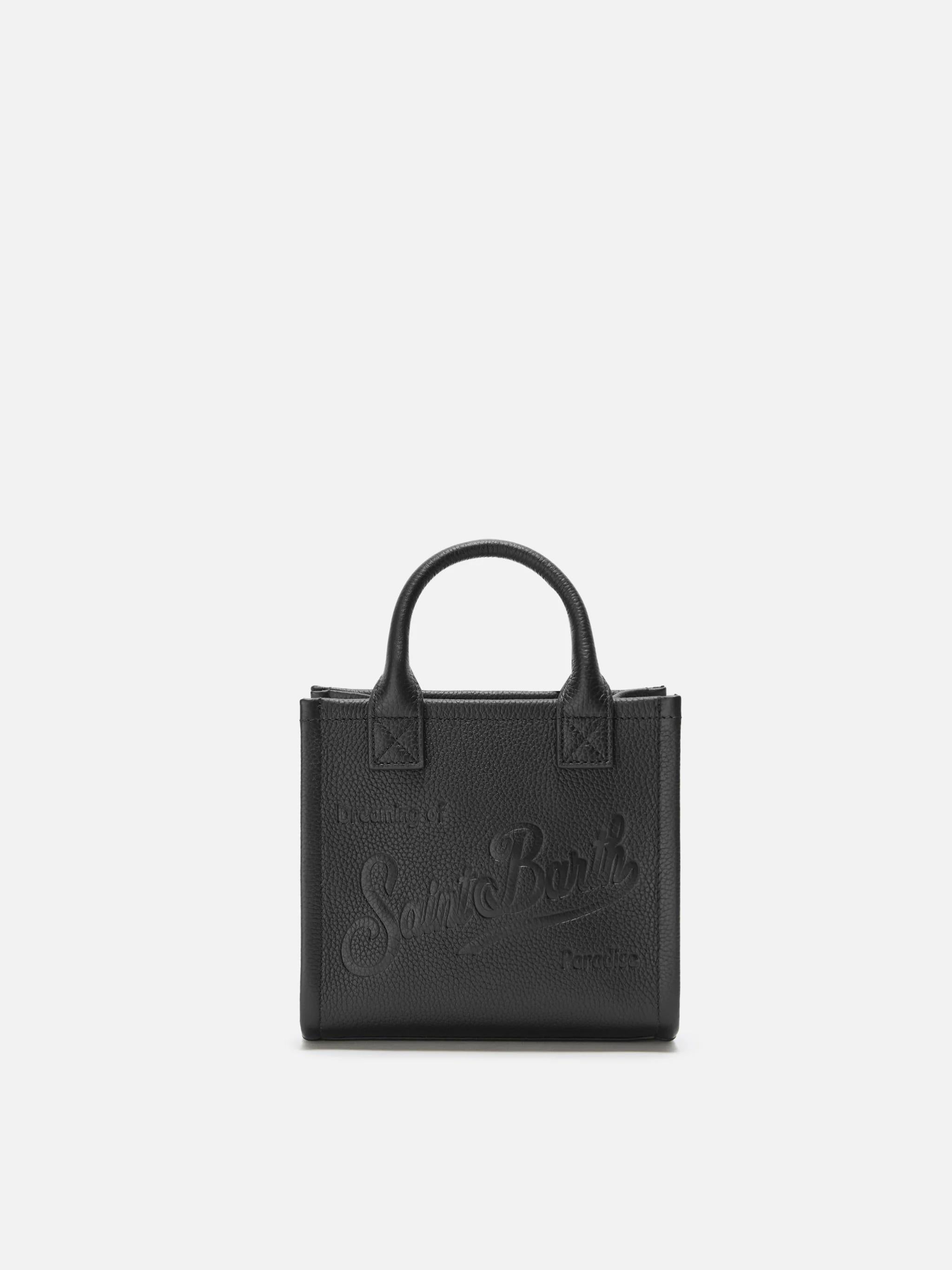 Borsa a spalla Vanity Bag Mini in pelle martellata nera VANMI 00748I MC2 SAINT BARTH 