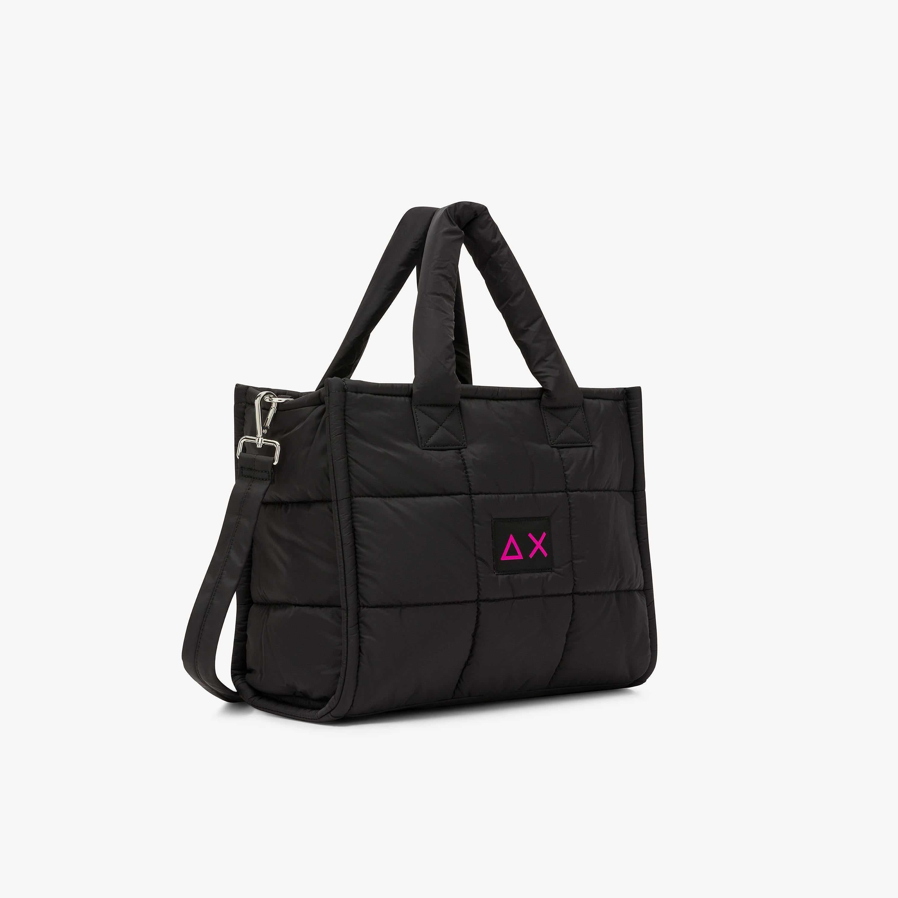 Shopping bag midi Cali in nylon trapuntato nero X45218 11 SUN 68 
