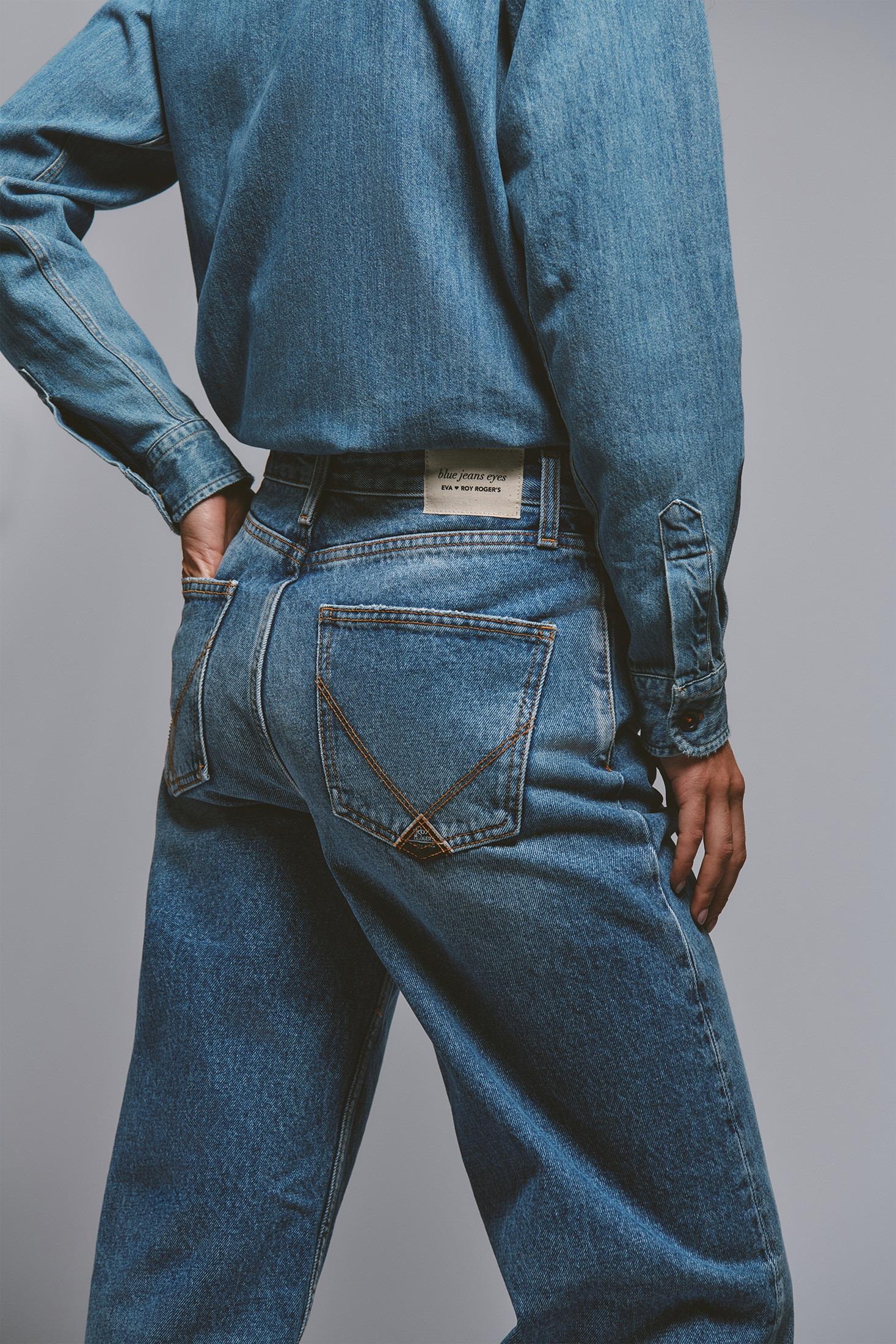 Super wide r.r.eva herzigova denim lyocell cotton vintage RND90350CT312876 C0999 ROY ROGER'S 
