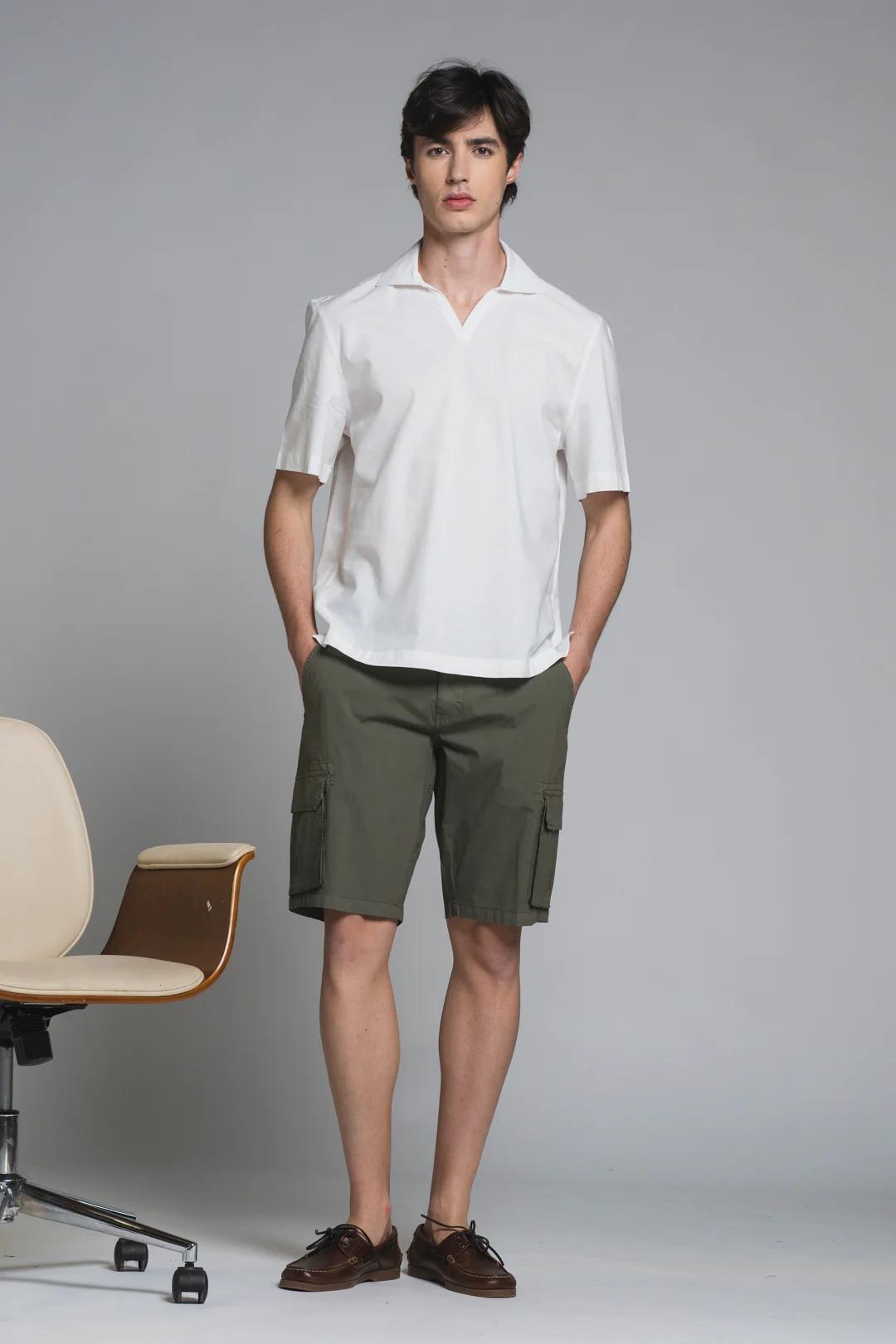 JAMIE POLO SKIPPER IN MIXED LINEN WHITE IM26SSOM-JAMIE-MLN C24 IMPURE 