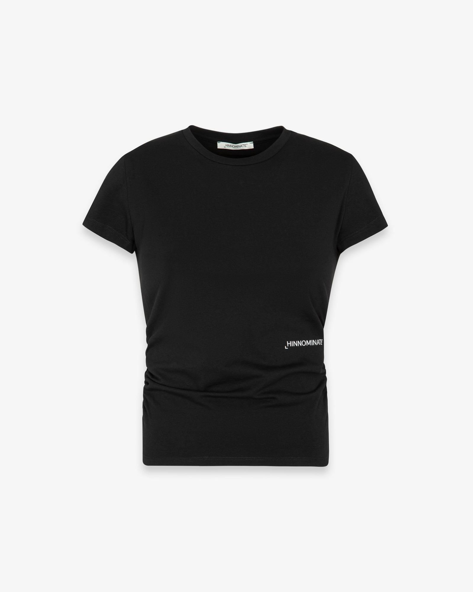 T-Shirt In Bielastico Con Fianchi Arricciati  Nero HINNOMINATE HMABW02479-PTTS0059 NE01 HINNOMINATE 