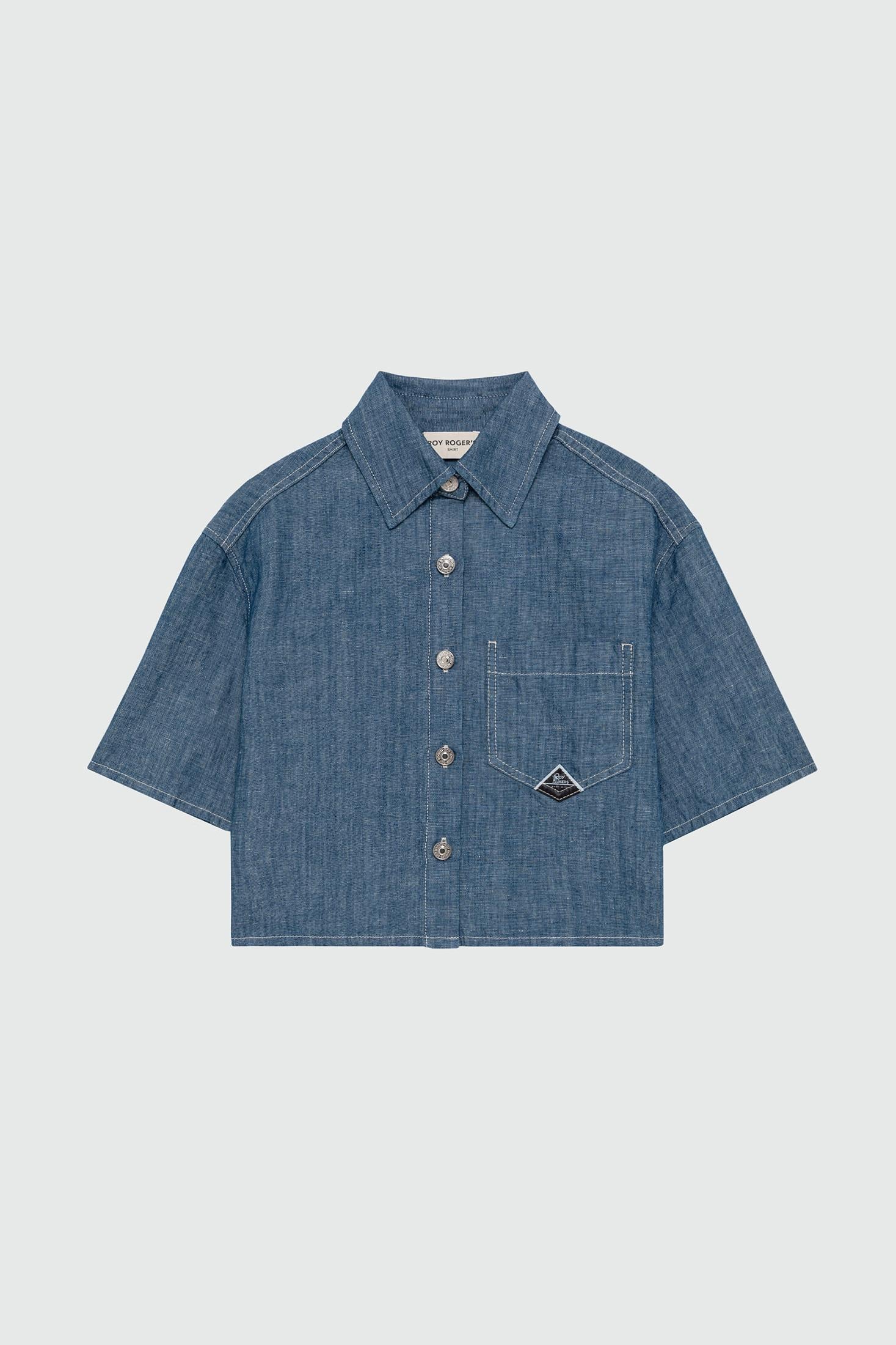 Camicia Roy Roger's chambray cotton linen rinse RND90141D7380021 C0090 ROY ROGER'S 