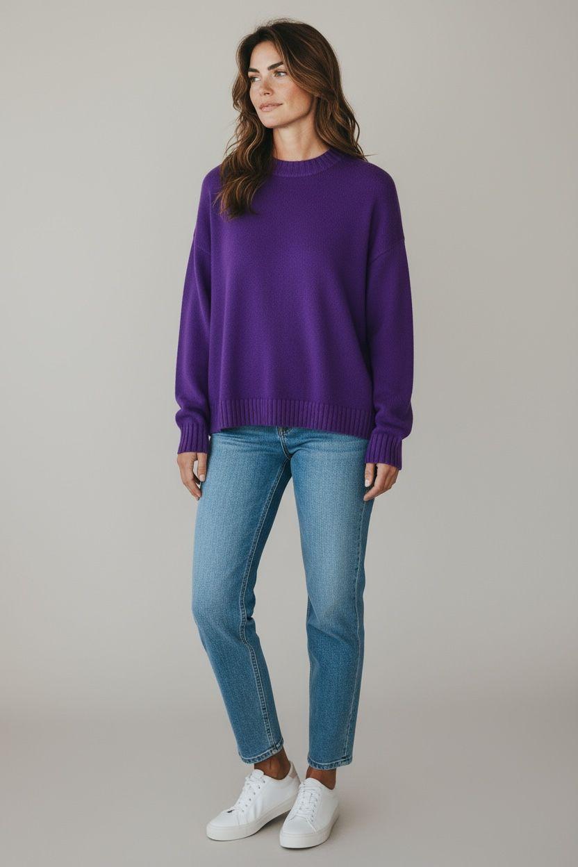 Maglia Crochè collo barca coste croche ciclamino CR09362 269571 CROCHE 