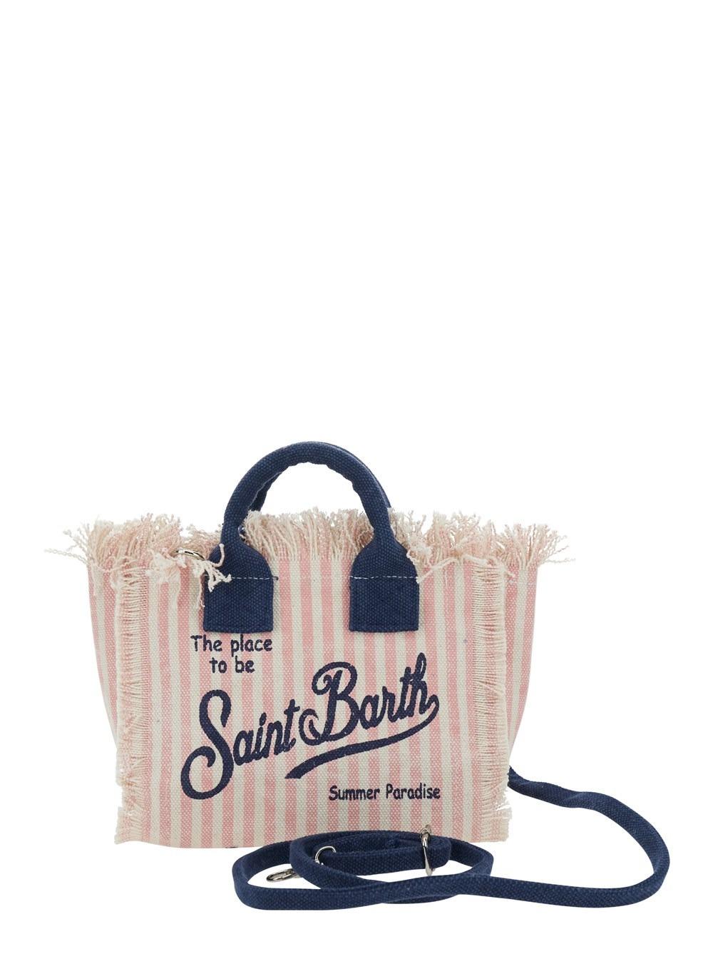 Mc2 saint barth<BR/>Borsa a Mano 'VANITY MINI' con Dettagli in Cotone Rosa Donna VAMI001 03448L MC2 SAINT BARTH 