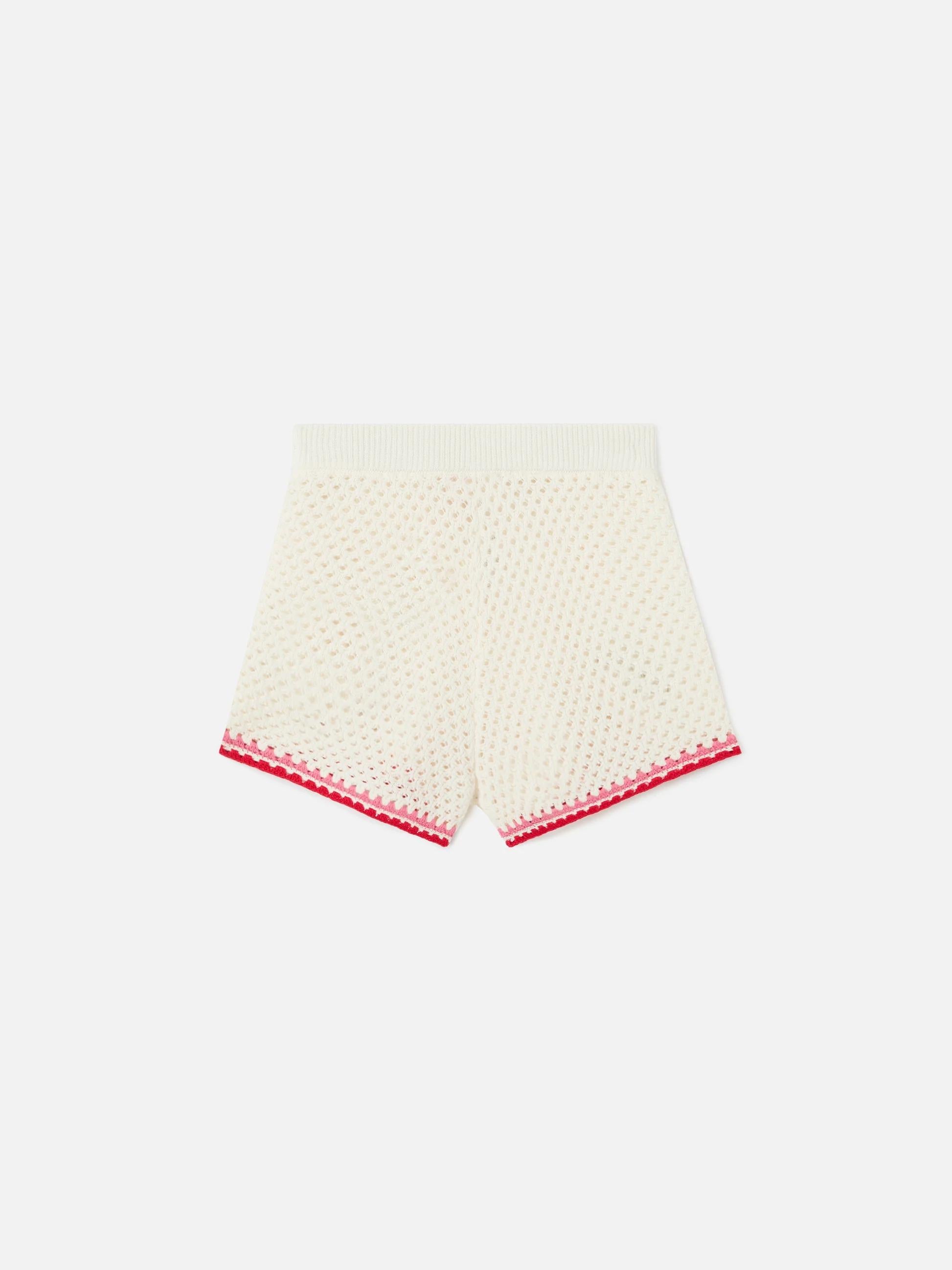 Short Yvette Jr in misto cotone bianco con patch ricamate YVT0002 00264L MC2 SAINT BARTH 