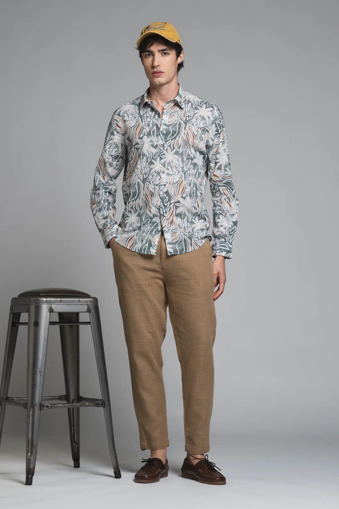 MILES CHINO LONG IN COTTON DOBBY BEIGE IM26SSPM-MILES-DOB C51 IMPURE 