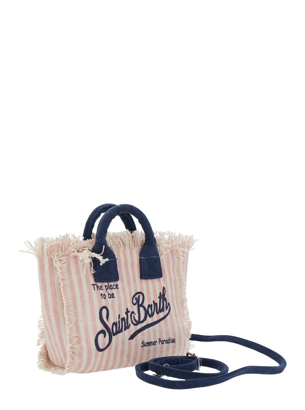 Mc2 saint barth<BR/>Borsa a Mano 'VANITY MINI' con Dettagli in Cotone Rosa Donna VAMI001 03448L MC2 SAINT BARTH 