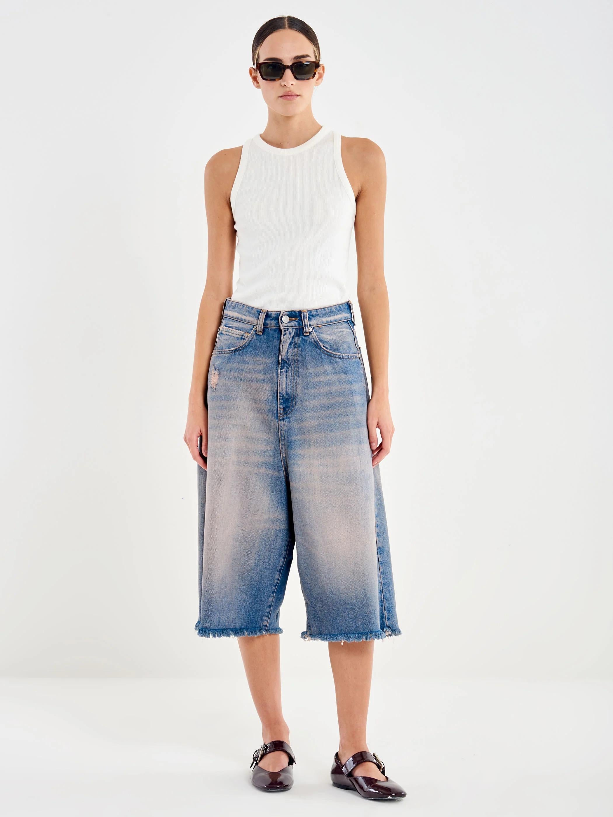 Bermuda in Denim Carola Lavaggio rosa DAB5082 DENIM BLU VICOLO 