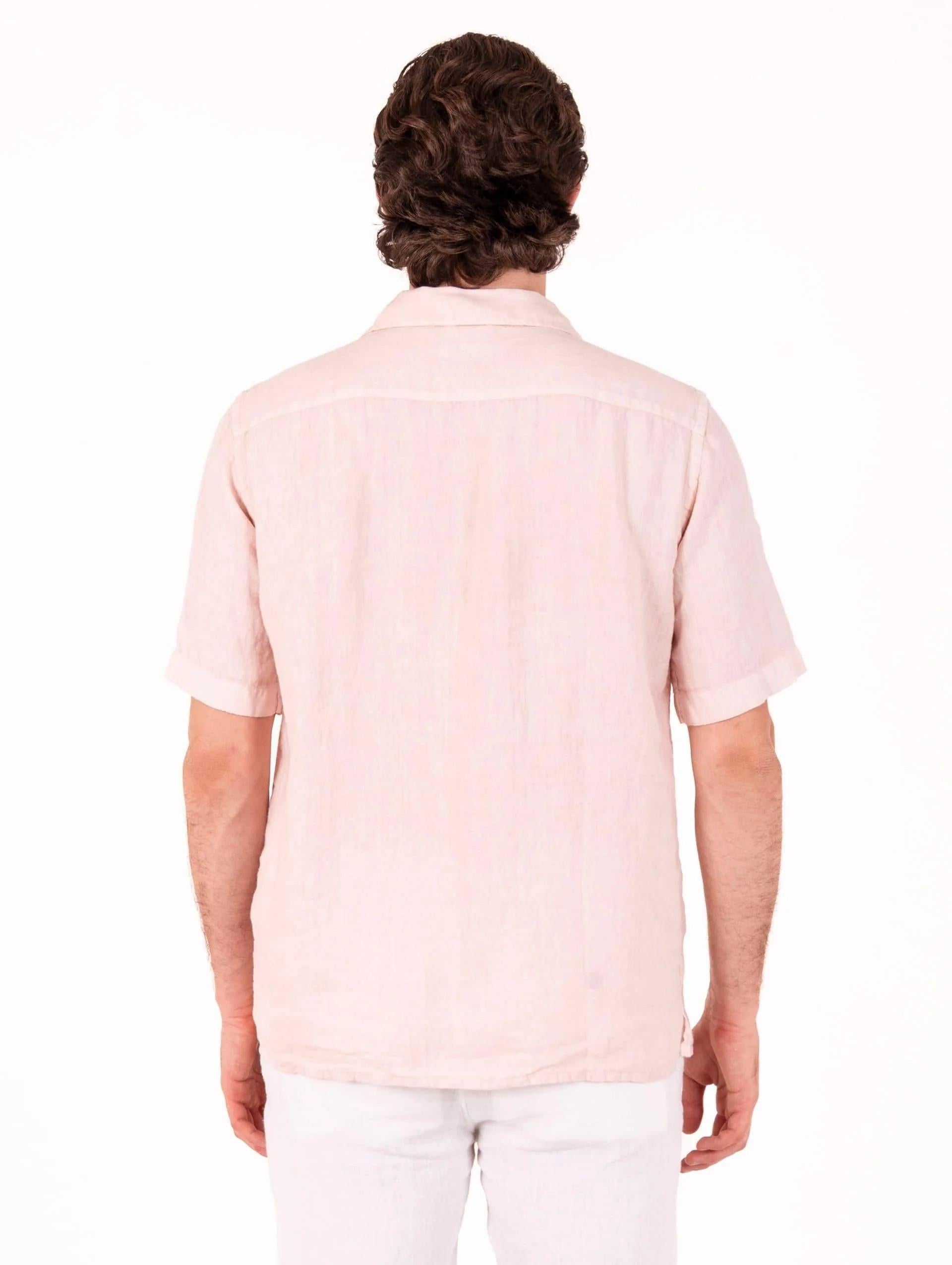 Camicia Bowling Roy Roger's in Lino Rosa RRU90155P4220569 C0620 ROY ROGER'S 