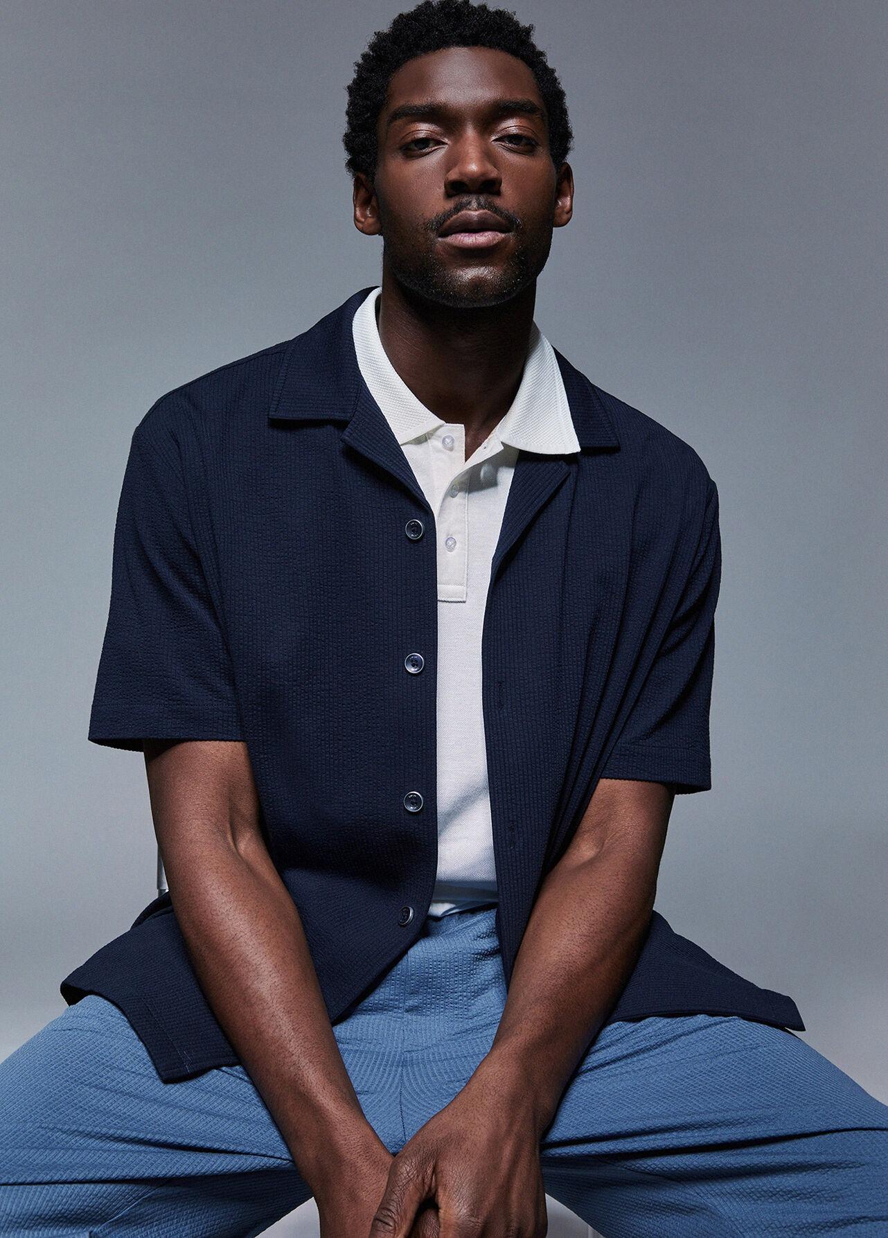 Liu-jo Camicia in seersucker blu QA6268T452A 94013 LIU-JO 