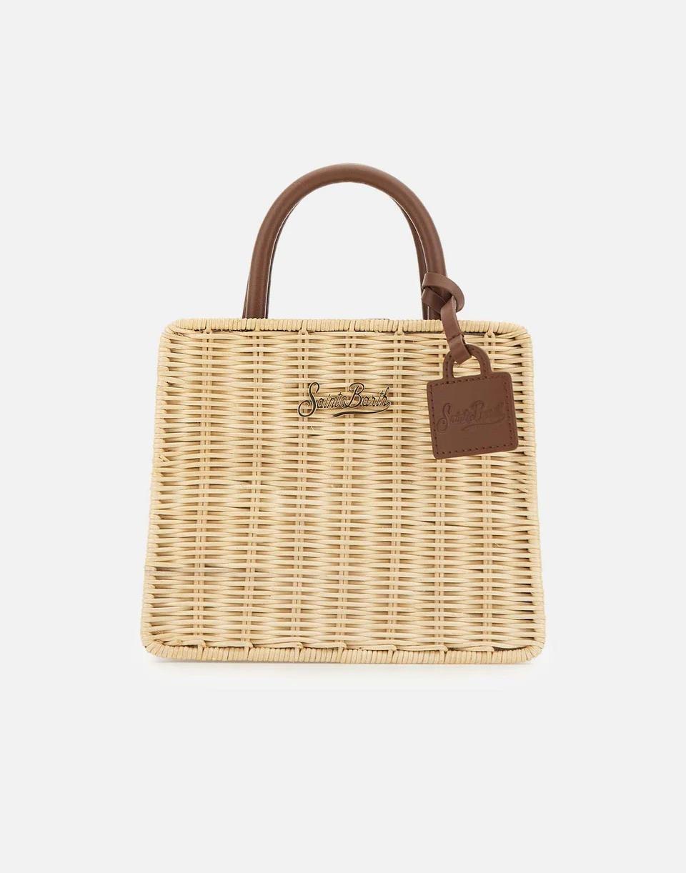 MC2 SAINT BARTH<BR/>Borsa a mano Shop Bag Mini Straw Leather SHBM0002 01737L MC2 SAINT BARTH 