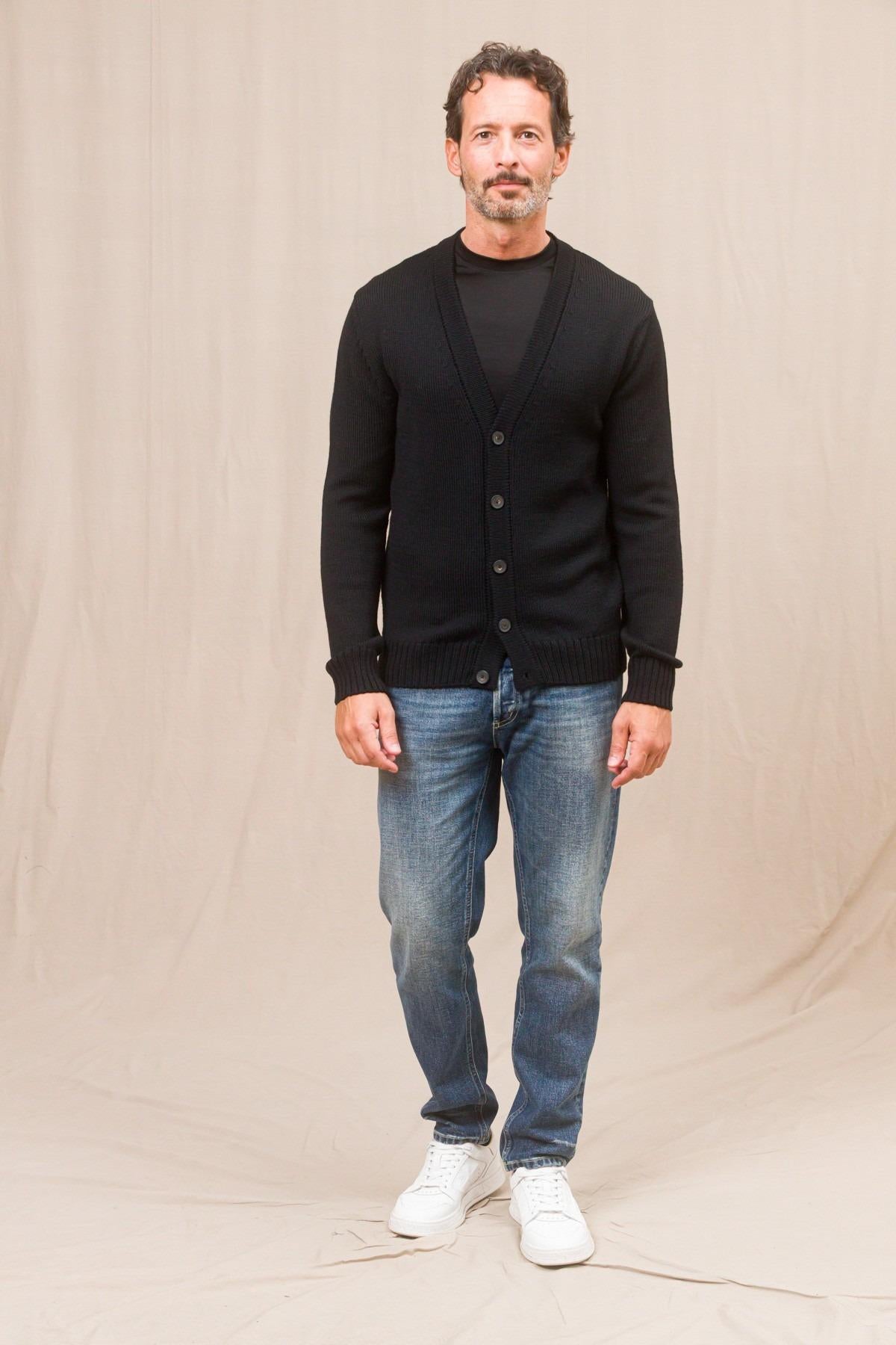 Cardigan nero LUIGI GENTILE LG1196 08 LUIGI GENTILE 