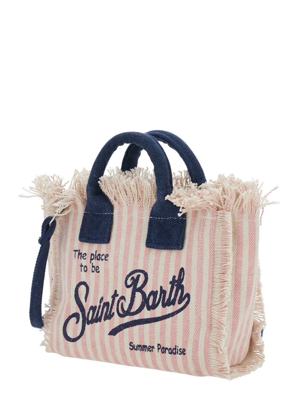 Mc2 saint barth<BR/>Borsa a Mano 'VANITY MINI' con Dettagli in Cotone Rosa Donna VAMI001 03448L MC2 SAINT BARTH 