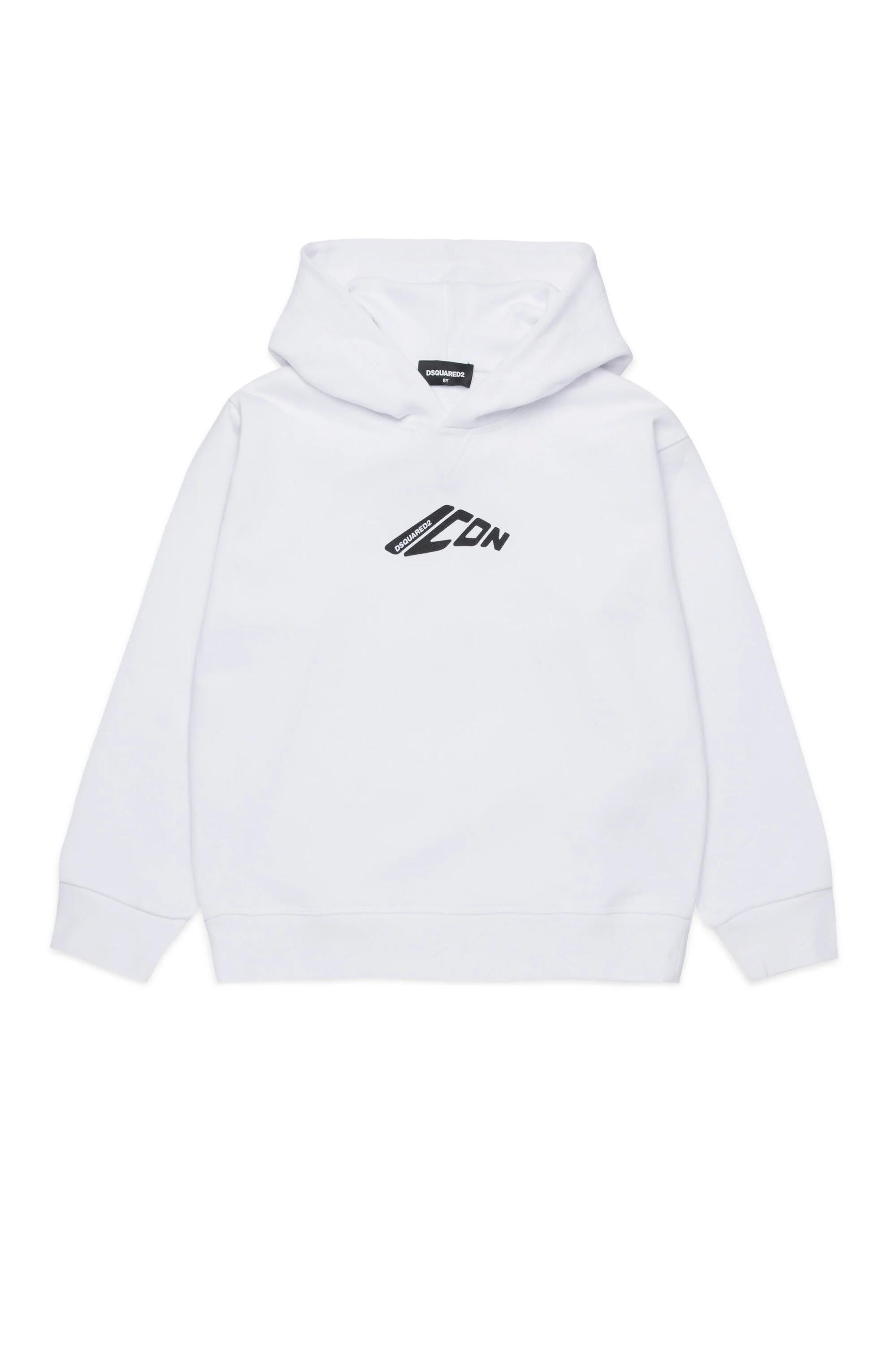 Felpa con logo Icon New Generation bianca DQ2940-D00ZF DQ100 DSQUARED KID 