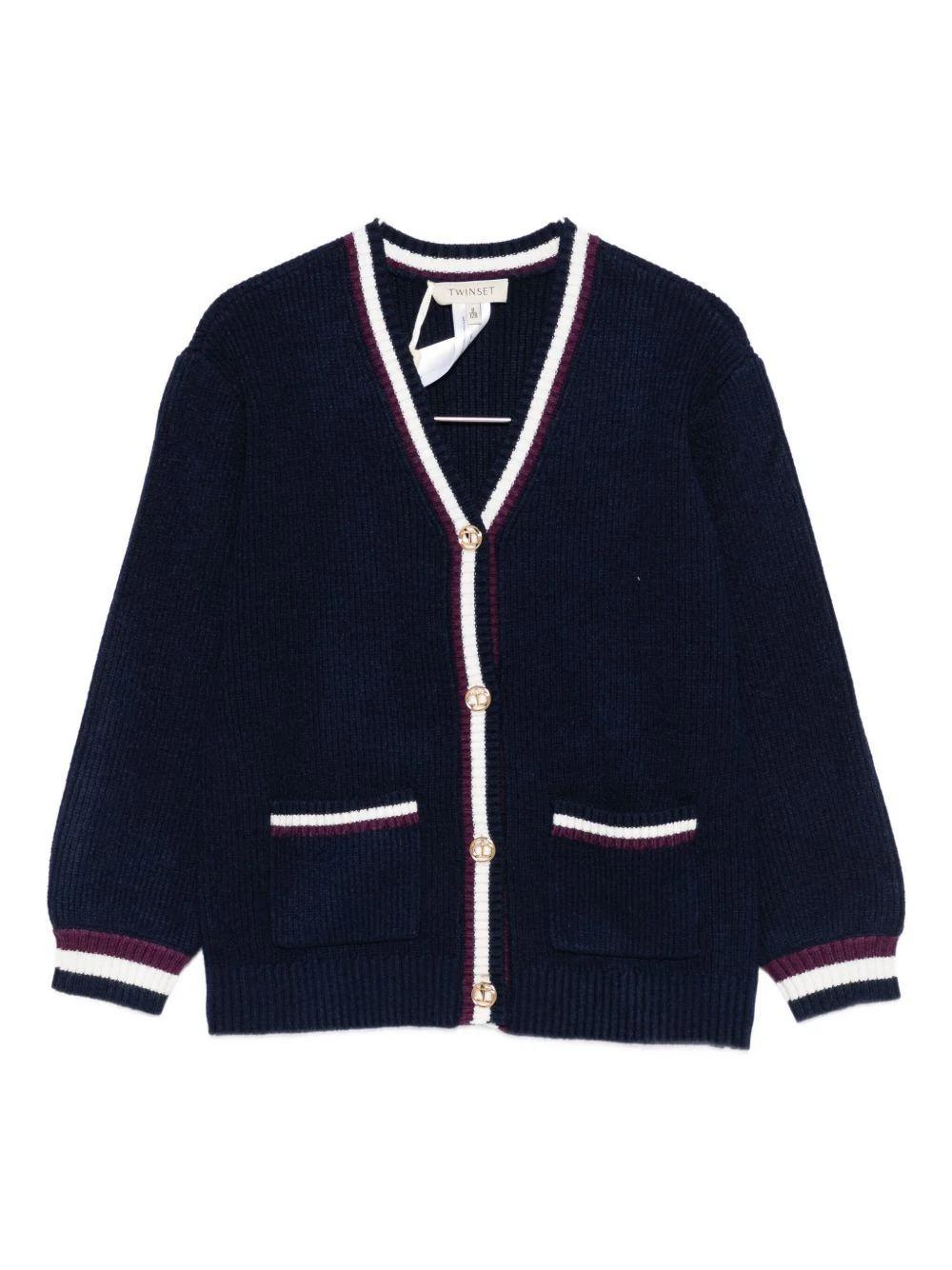 Twinset Cardigan con bande bicolor blue 252GJ3033 11956 TWINSET 