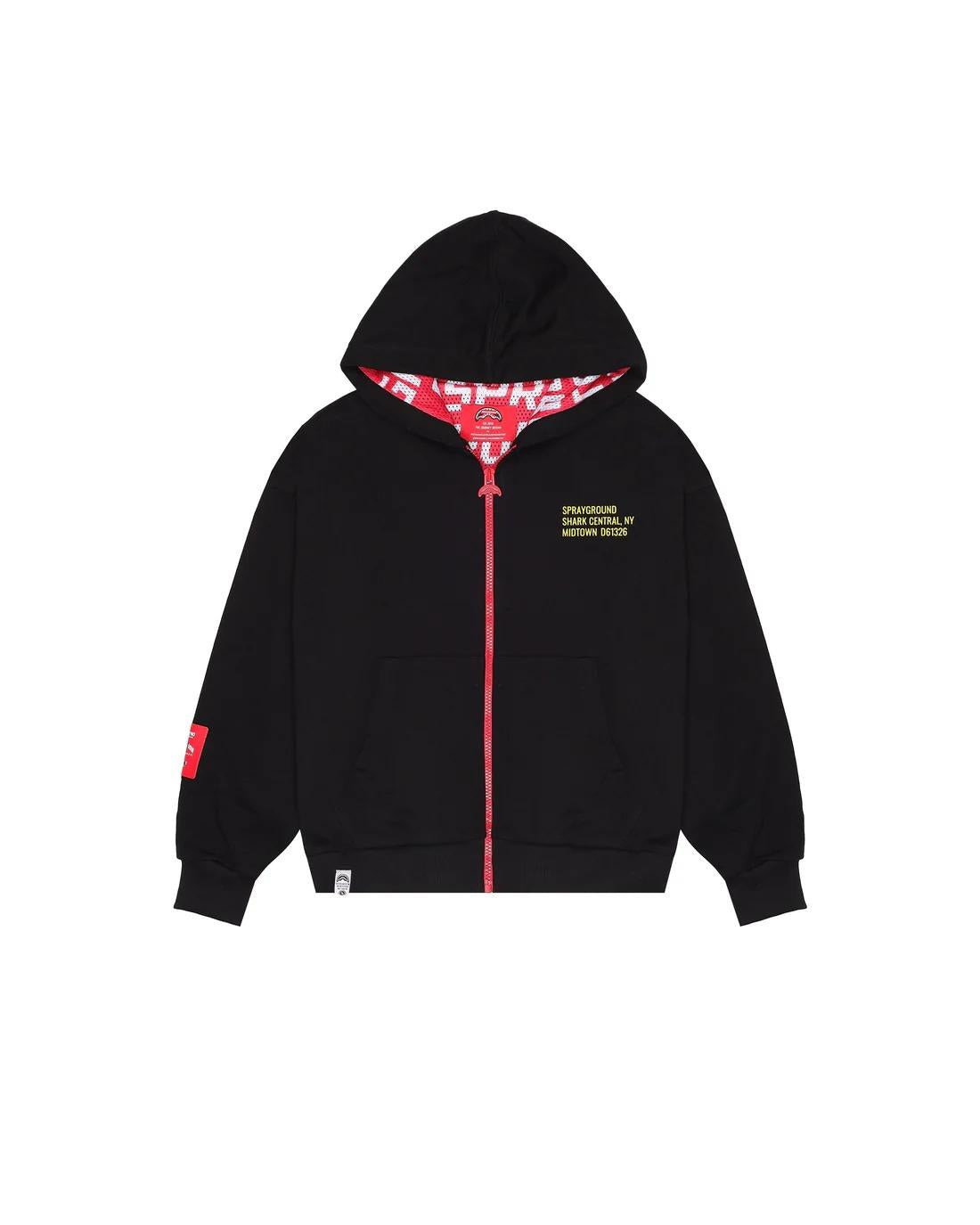 SHARK BASIC OVER FULLZIP HOODIE BLK SPY1385ELBLK BLACK SPRAYGROUND 
