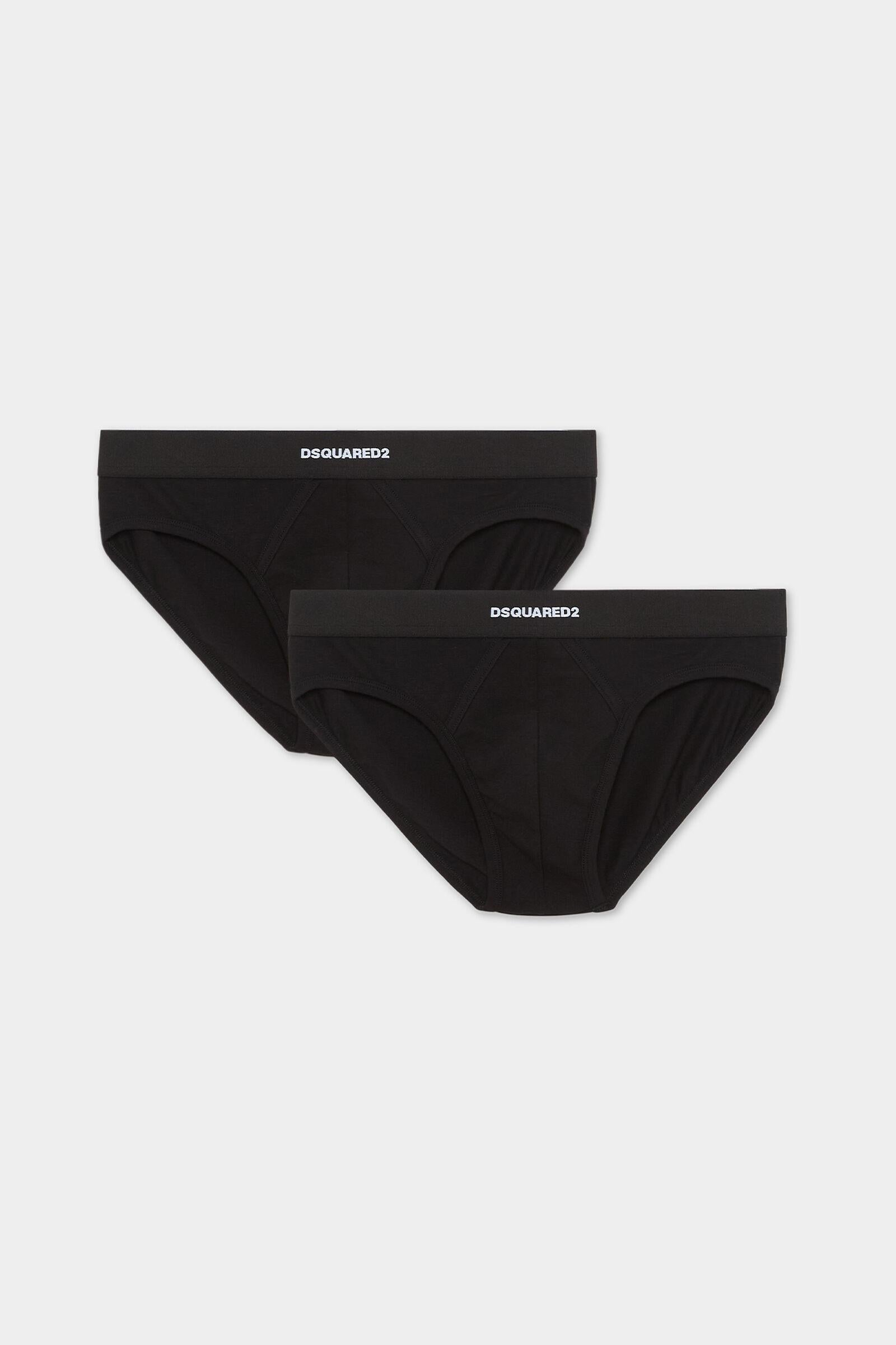 Set di 2 slip in cotone stretch neri DCX200070 001 DSQUARED 