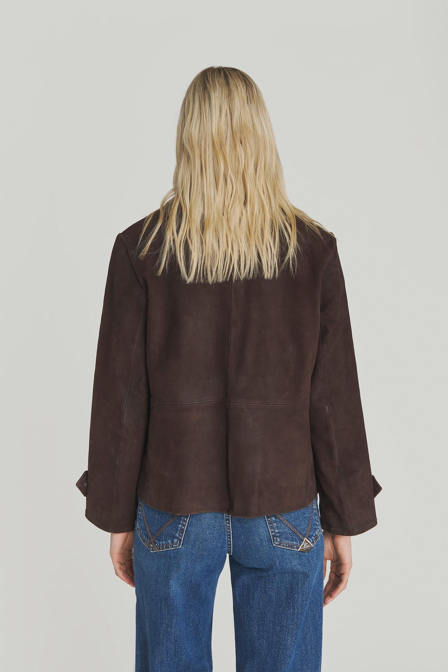 PEACOAT MAX IN SUEDE MARRONE RND398CQ12XXXX COFFEE ROY ROGER'S 