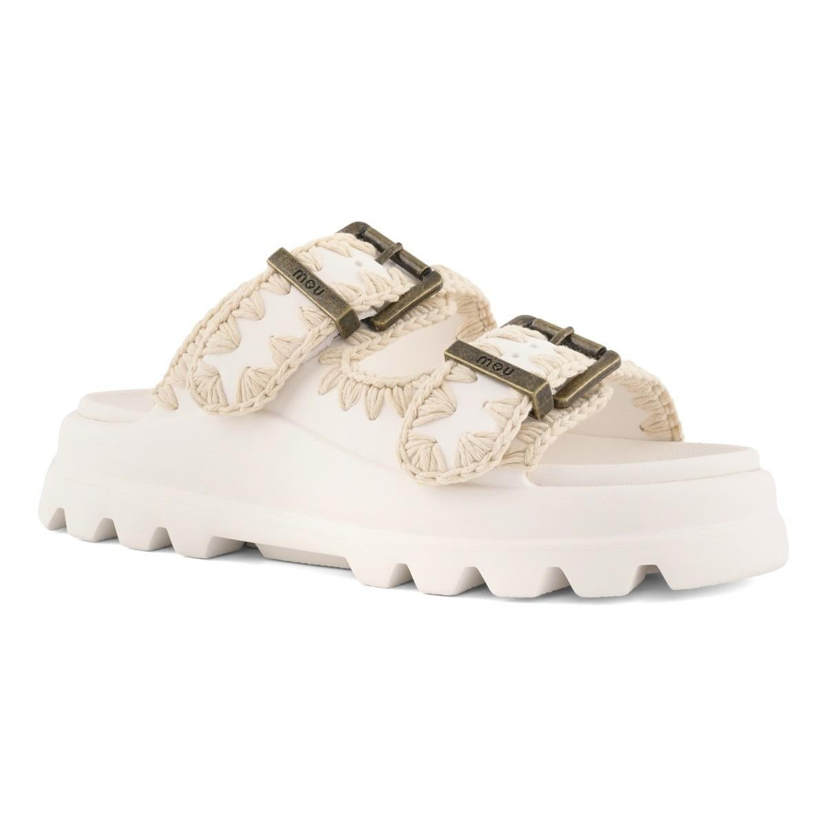 MOU Eva one-piece slide two buckles White MU.SW661001N WHI MOu 