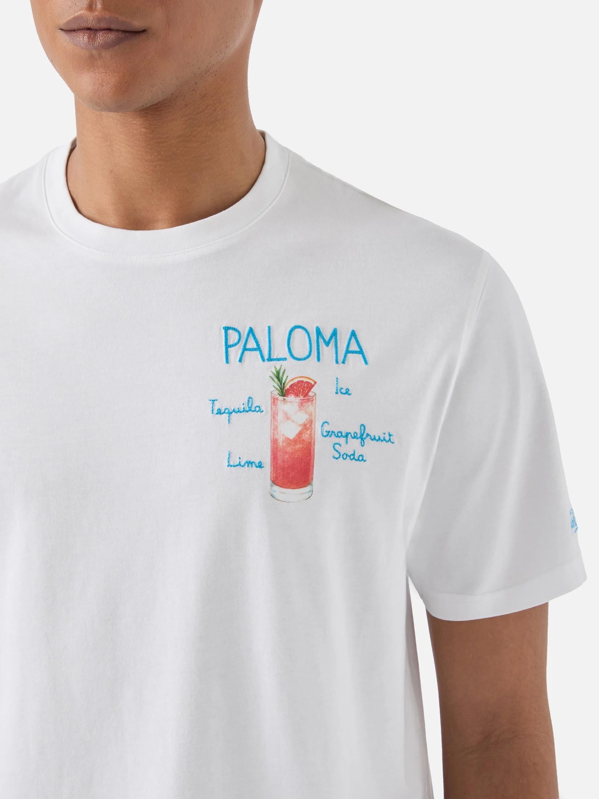 T-shirt Portofino bianca con ricamo Paloma POT0001 00323L MC2 SAINT BARTH 