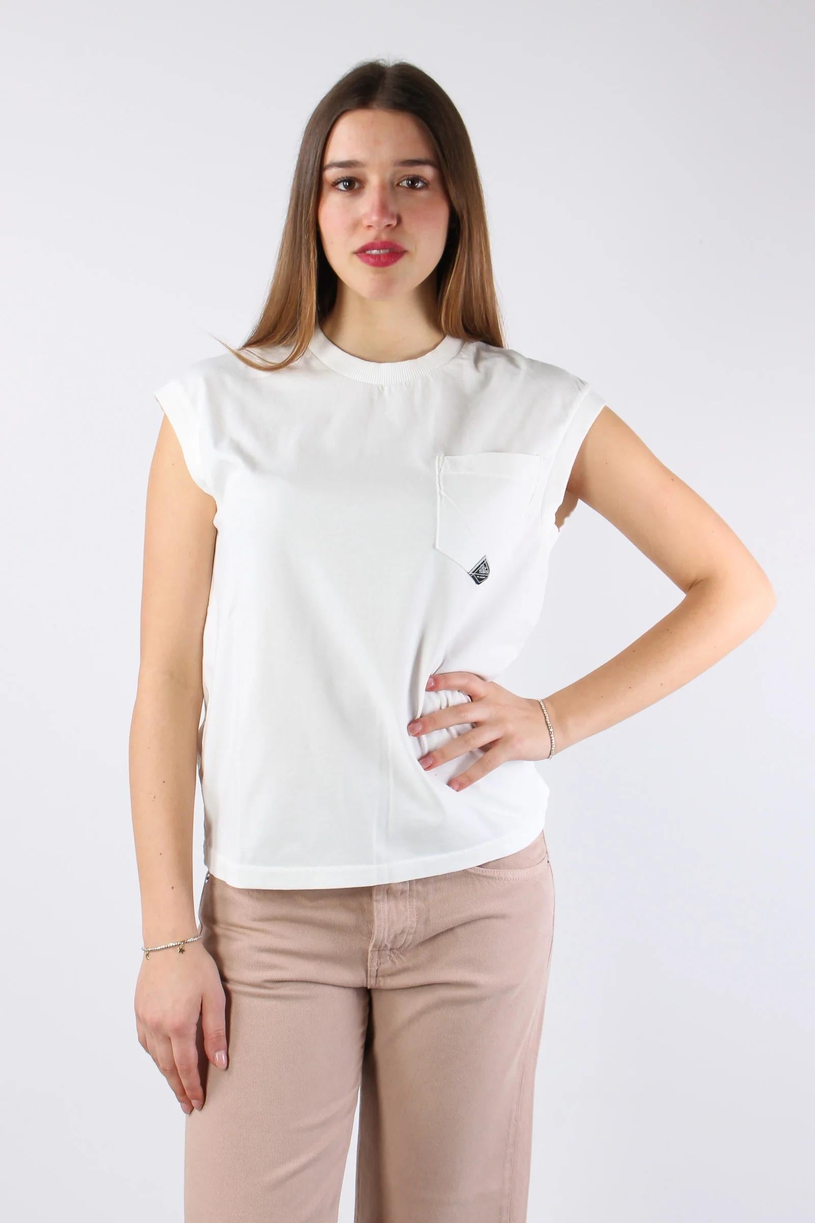 ROY ROGER'S T-SHIRT POCKET IN JERSEY WHITE RND90306CB55XXXX C0069 ROY ROGER'S 