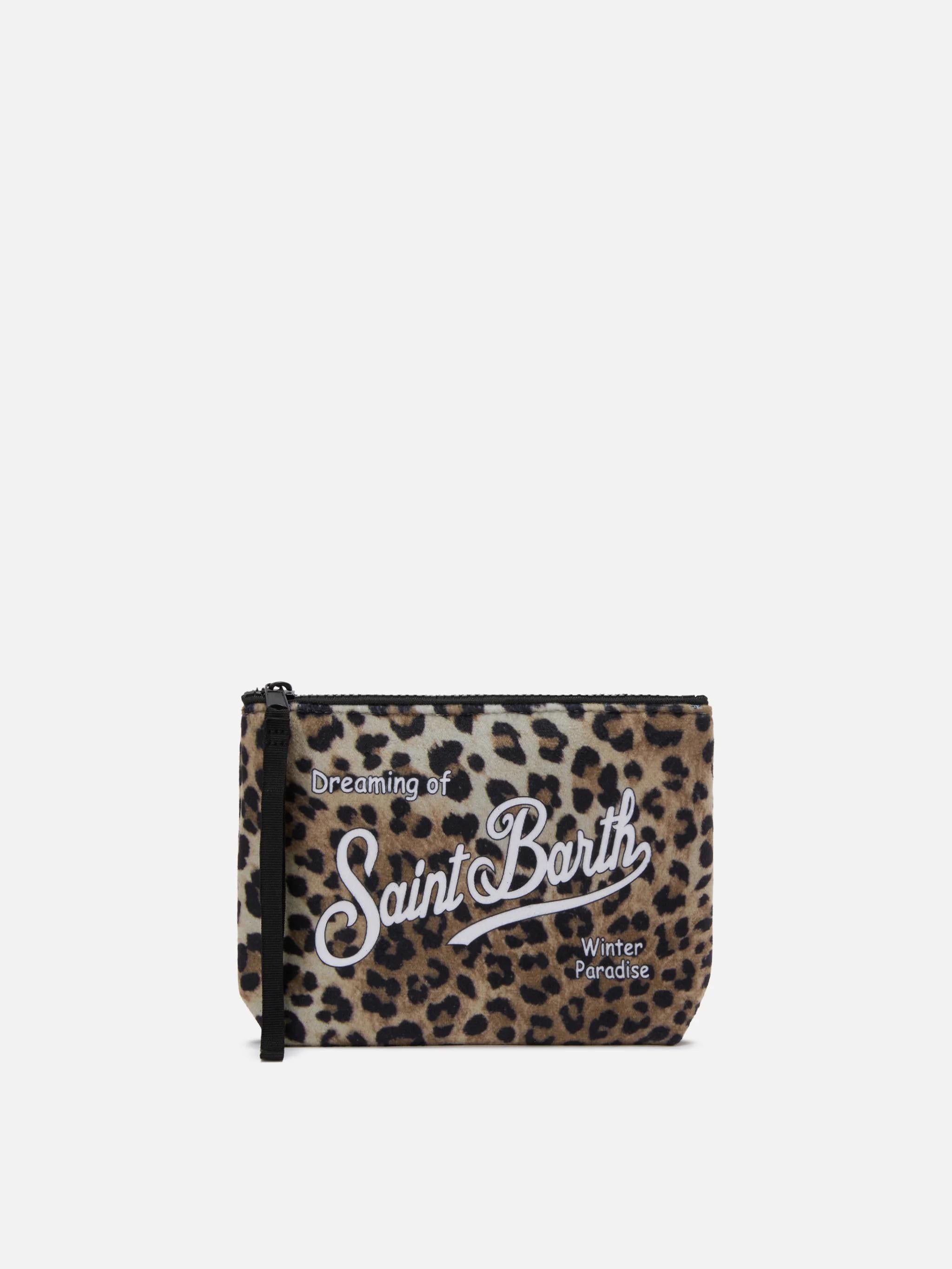 Pochette Aline effetto lana con stampa leopardata ALI002 01499I MC2 SAINT BARTH 