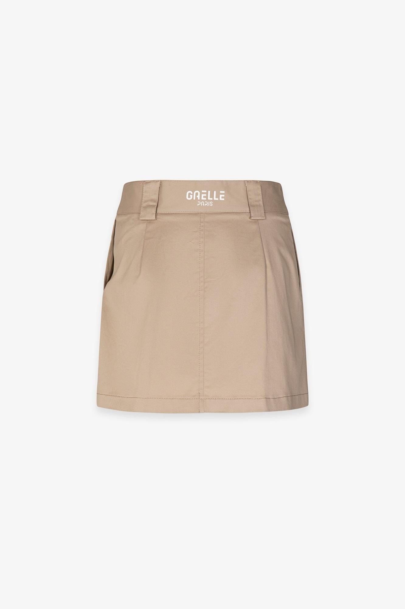 Gonna Corta In Cotone Con Sacco Tasca A Contrasto  Safari - Gaëlle Paris GAABW09726-TMTG0001 BE33 GAELLE 