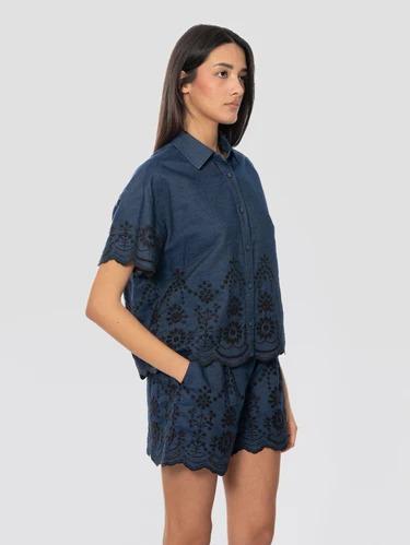 MC2 SAINT BARTH Camicia Chambray in Denim con Ricami Blu CEM0001 01309L MC2 SAINT BARTH 