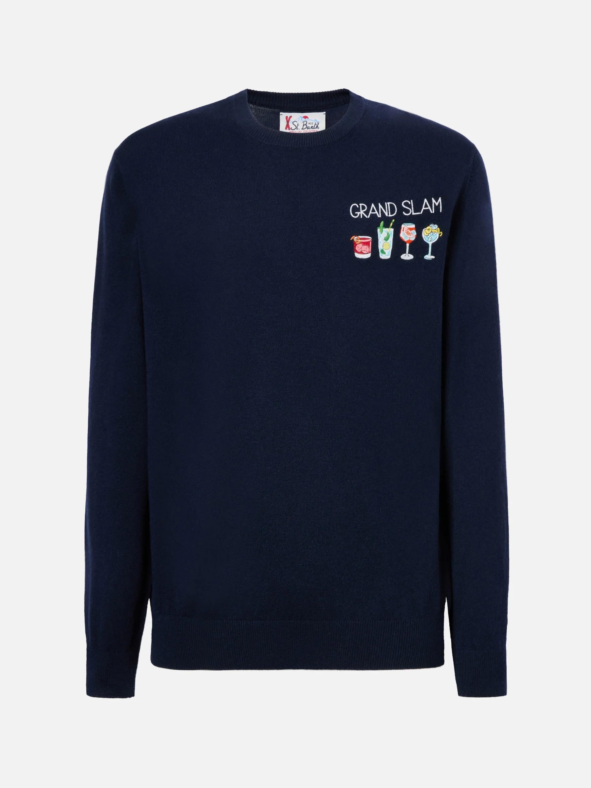 Maglione a girocollo Heron Light con ricamo Grand Slam HER0024 03491I MC2 SAINT BARTH 