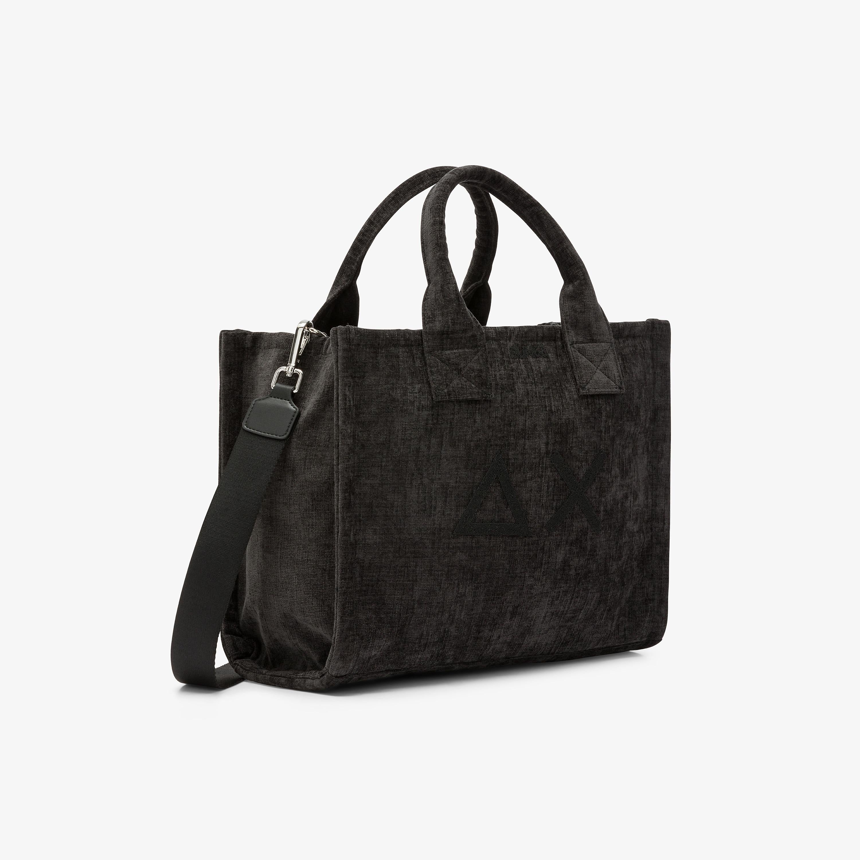 Shopping bag midi Cali in velluto nero X45203 11 SUN 68 