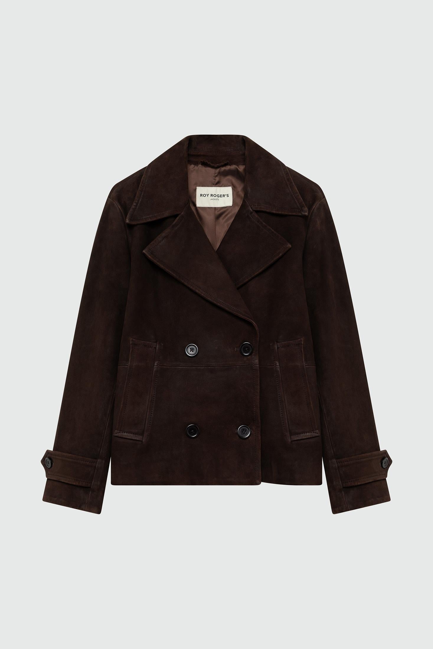 PEACOAT MAX IN SUEDE MARRONE RND398CQ12XXXX COFFEE ROY ROGER'S 