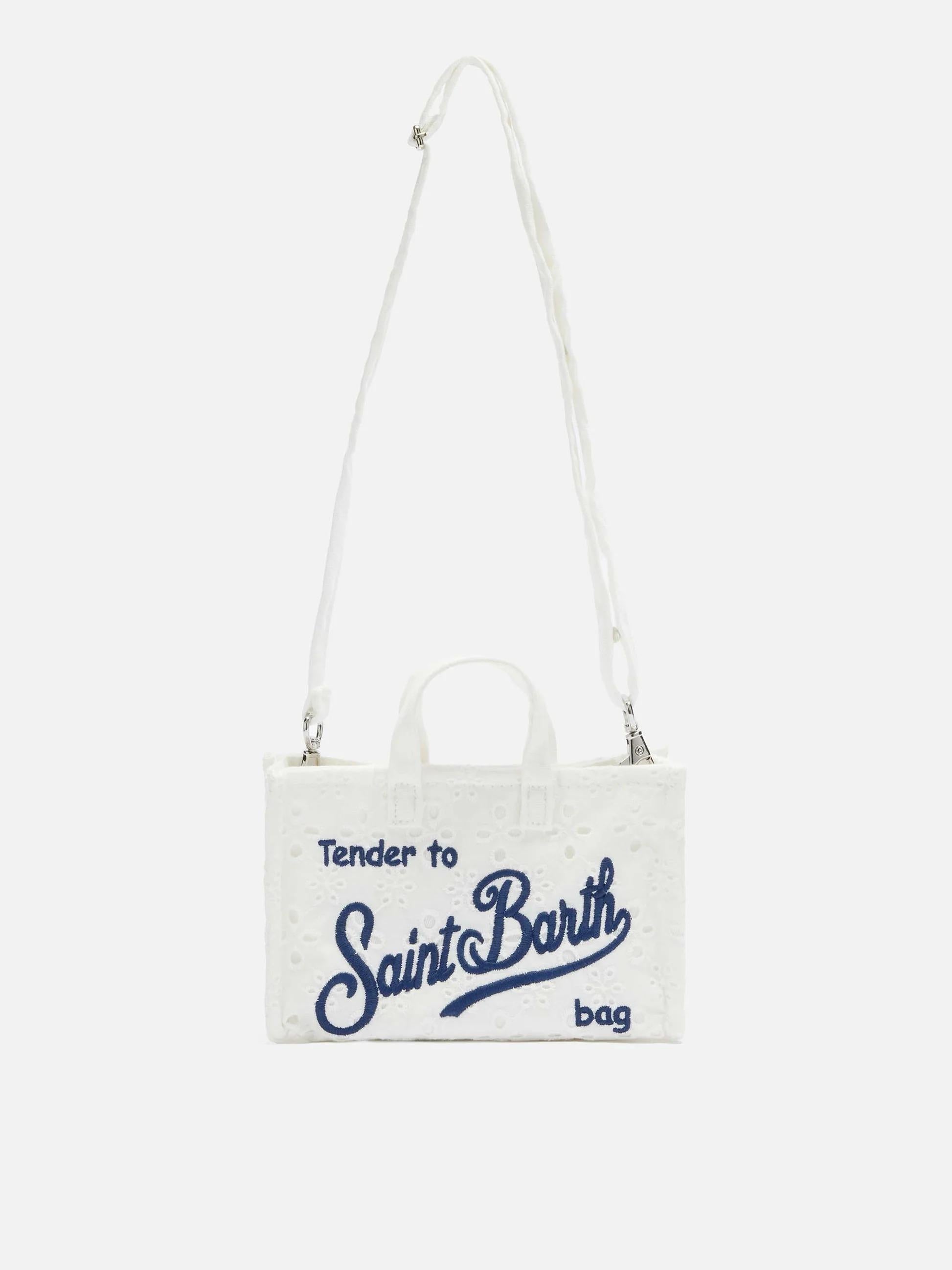 Phone Bag in pizzo Sangallo bianco PHONE012 00238L MC2 SAINT BARTH 