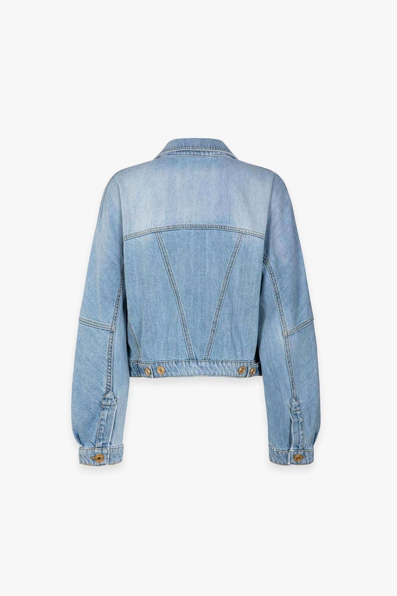 Giubbotto Trucker Crop In Denim  Blu - Gaëlle Paris GAABW09542-MTFI0002 BL01 GAELLE 