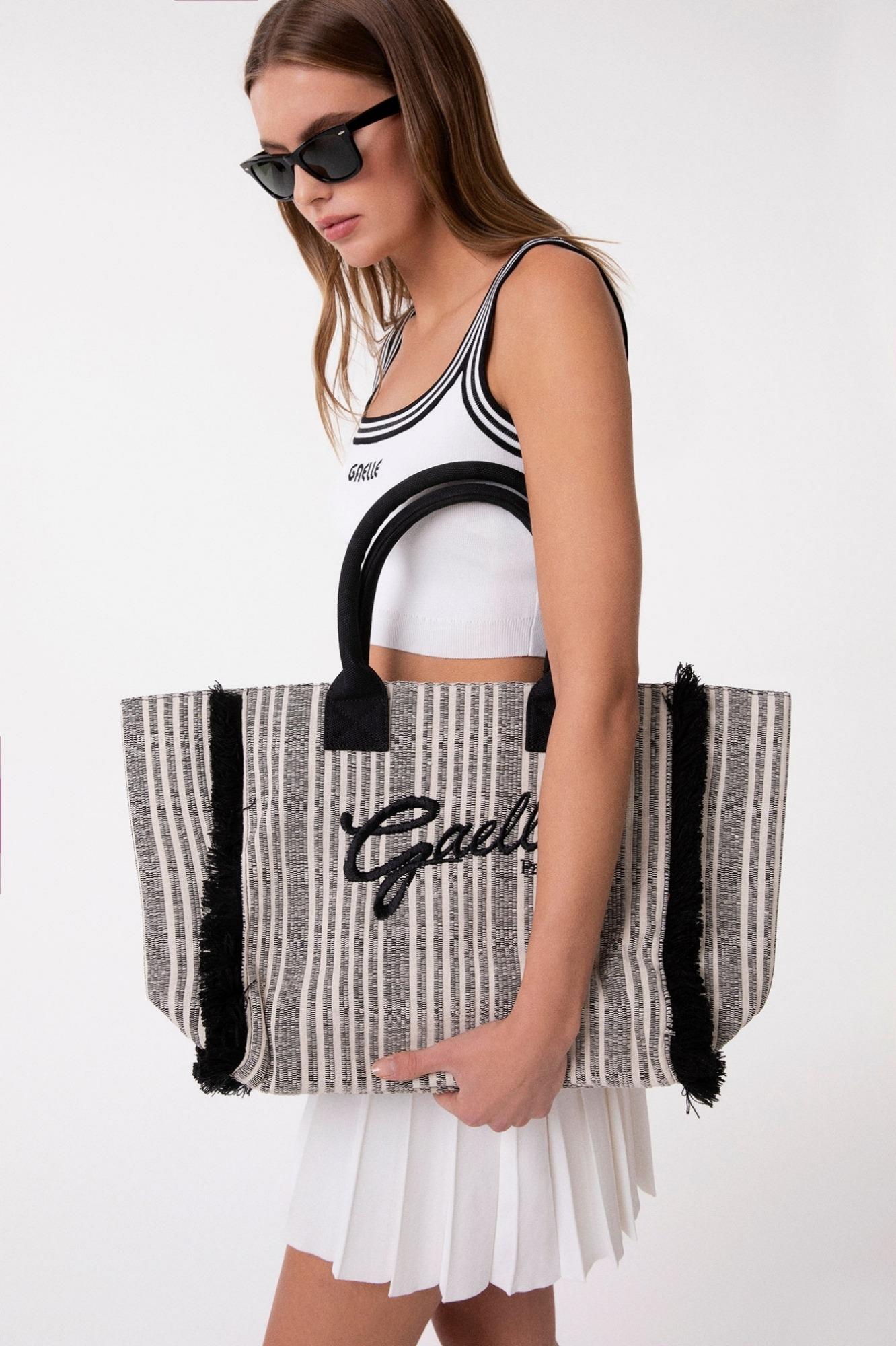 Maxi Shopper Ricamo Firma  Nero - Gaëlle Paris GAACW03190-MTFI0020 NE01 GAELLE 