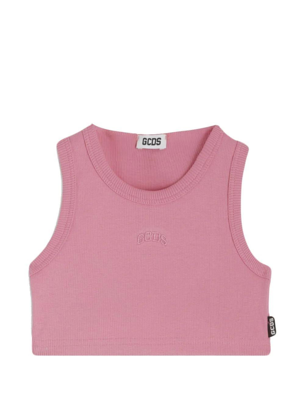 Gcds Kids<BR/>Canotta rosa per bambina C1GJQG572T103 542P GCDS 