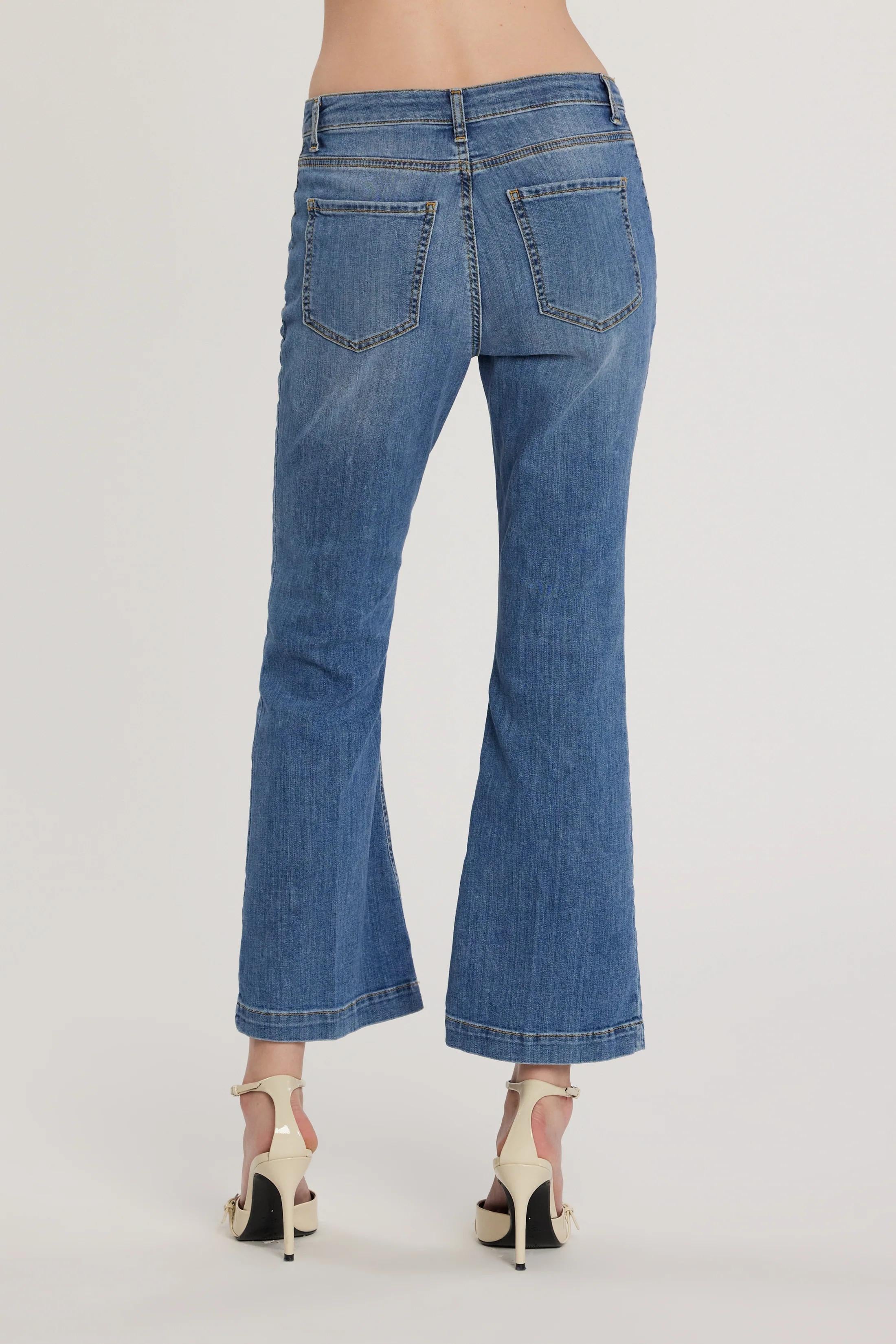 RELISH Pantalone PALENCIA_CROP vita alta con passanti a punta più dettagli bottoni denim RDP26070016036 1799 RELISH 