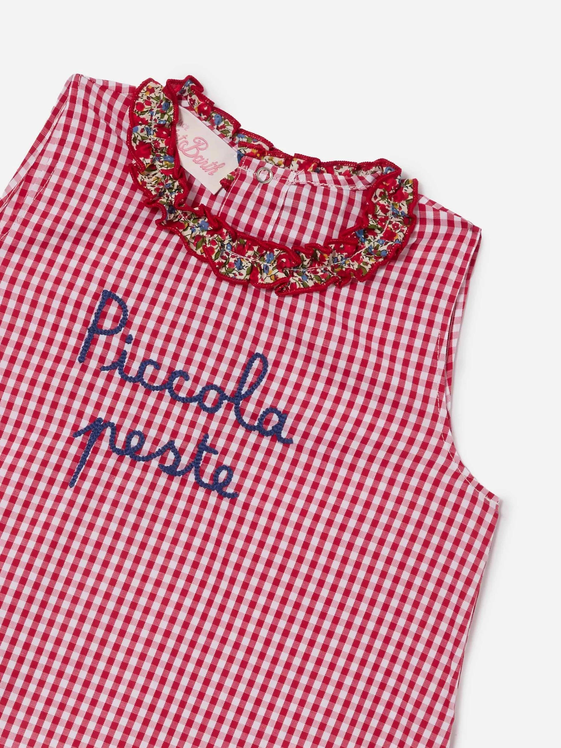 Set Abbie scamiciato e copri pannolino con ricamo Piccola peste | Made with Liberty Fabric ABB0002 03255L MC2 SAINT BARTH 