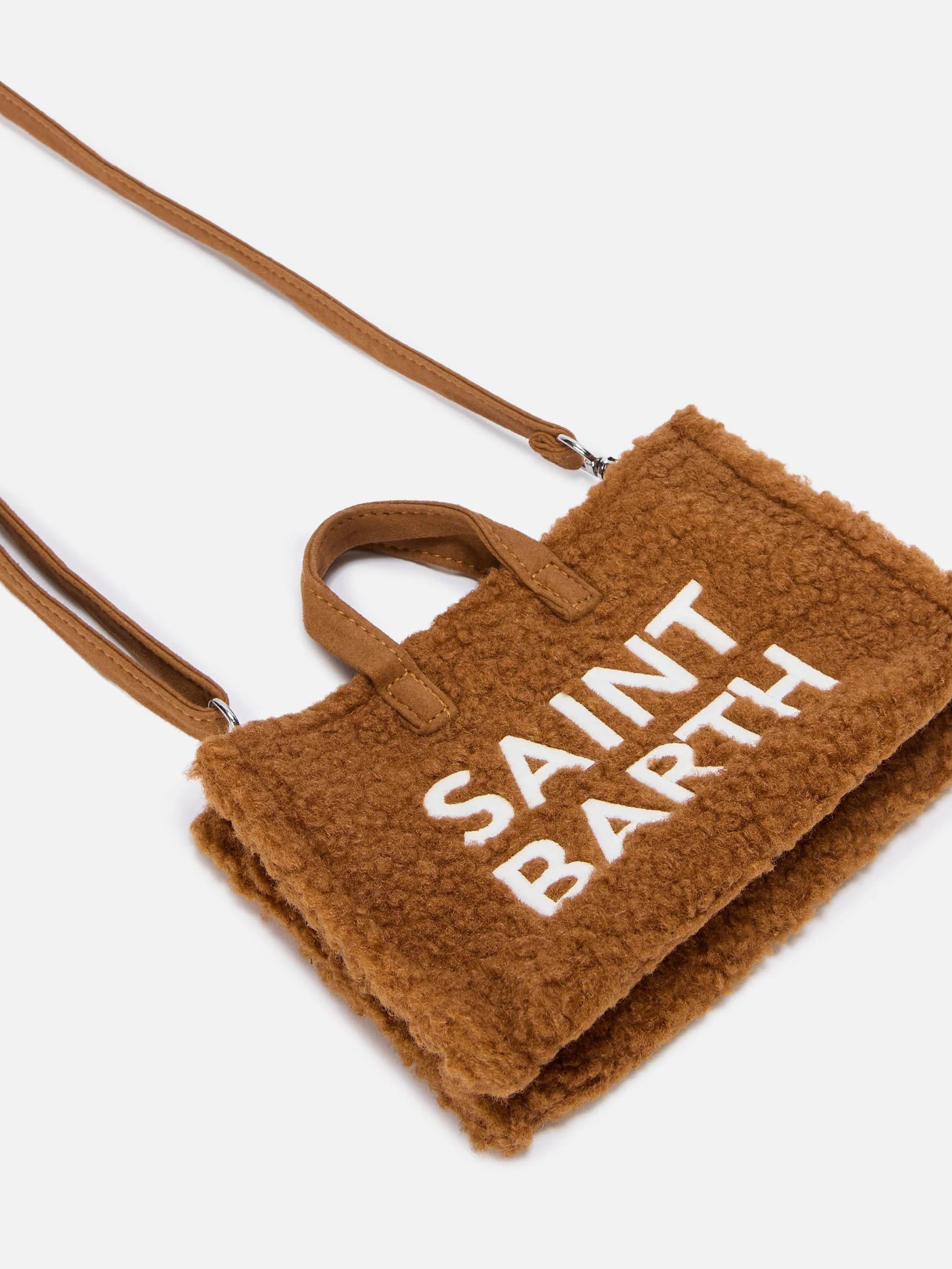 Mini borsa porta telefono Phone Bag Teddy in sherpa marrone PHONE004 00221I MC2 SAINT BARTH 