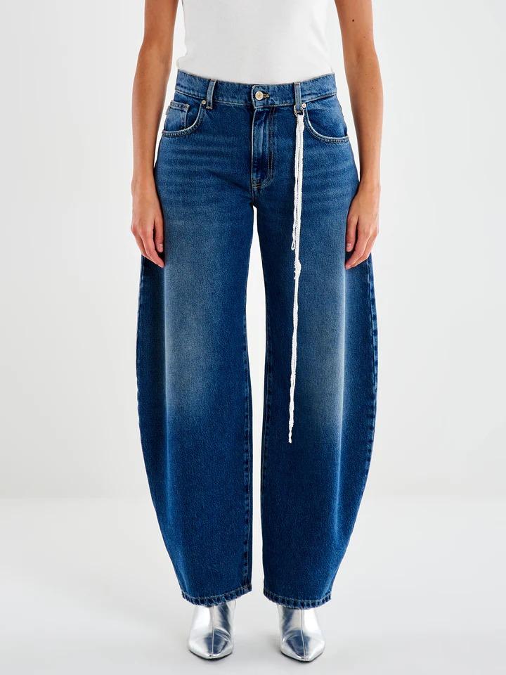 Jeans Denise Ampio con Catena DF5106 DENIM BLU VICOLO 