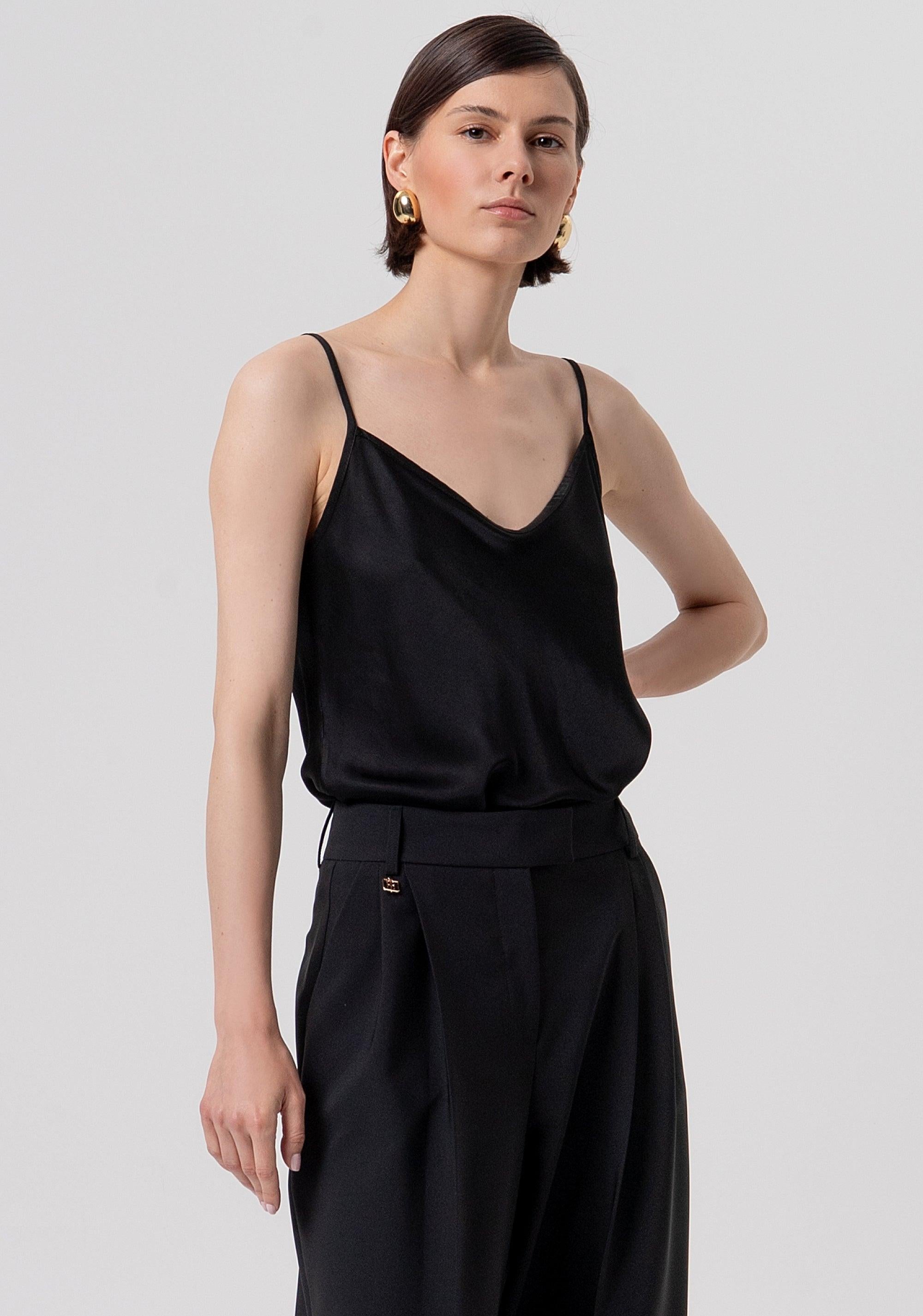 Pantaloni Sartoriali a Vita Alta e Gamba Ampia black FR26SV3001W42901 053 FRACOMINA 