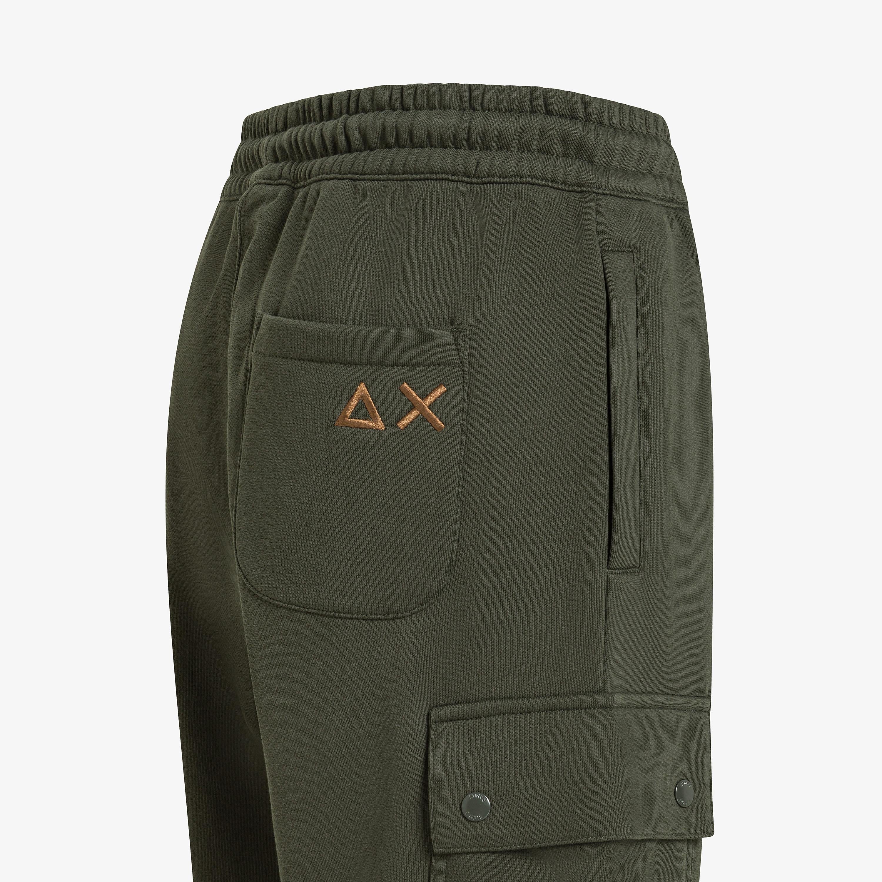 SUN68 Pantaloni cargo in felpa militare scuro F45141 74 SUN 68 
