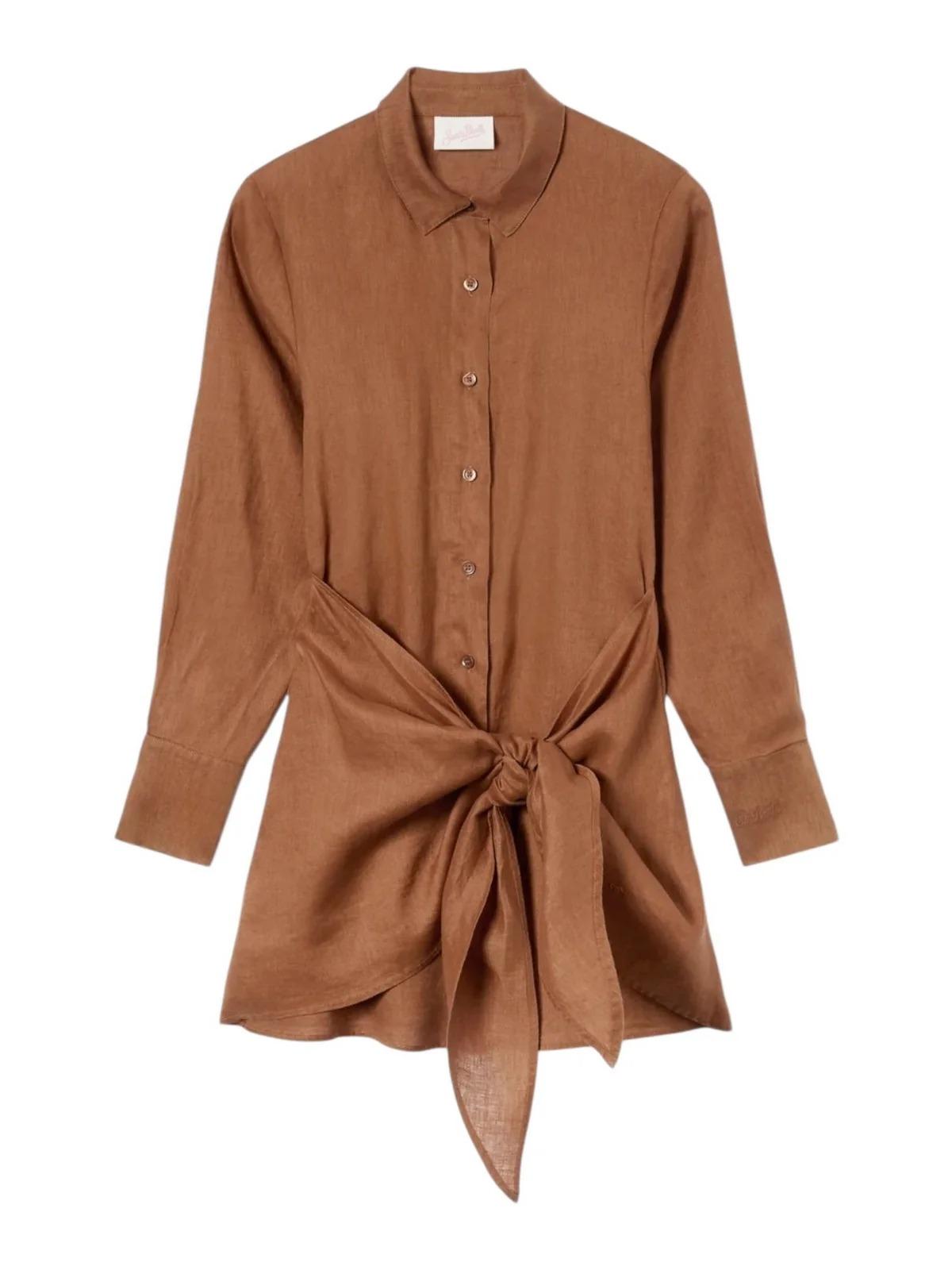 MC2 SAINT BARTH Abito Donna RAVI 00121L LINEN 18 BROWN RVI0001 00121L MC2 SAINT BARTH 
