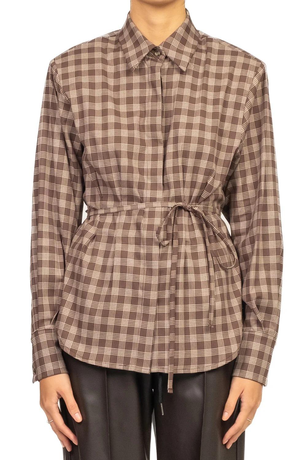 Vicolo - Camicia quadri con spalline e laccio Art. TF1531 TF1531 MARRONE VICOLO 