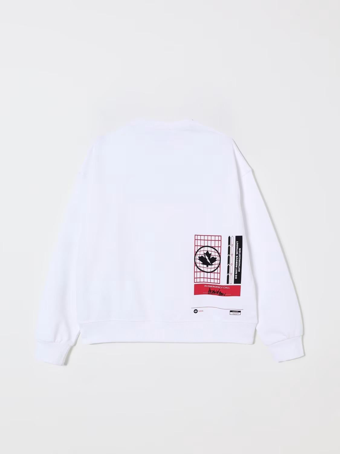 DSQUARED2<BR/>Felpa girocollo con logo del laboratorio bianca DQ3006-D0ACC DQ100 DSQUARED KID 