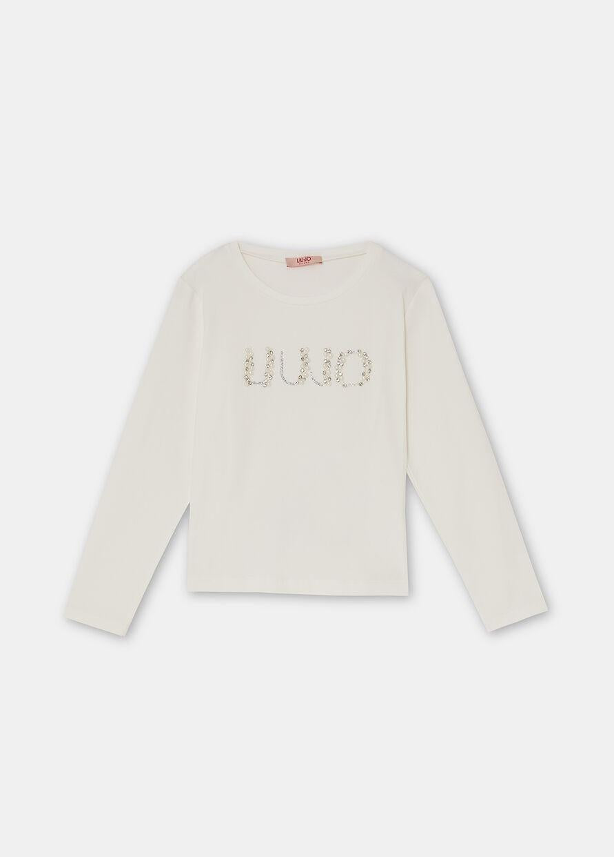 LIU-JO T-shirt con ricami gioiello Bianca GF5108J0088 M9870 LIU-JO junior 