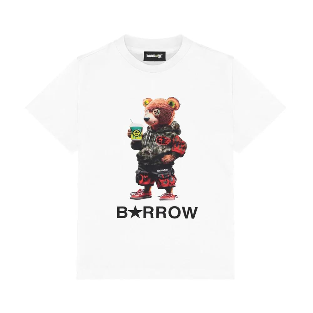 Barrow T-shirt Girocollo Nera Con Teddy S6BKJUTH065-002 OFF WHITE S6BKJUTH065 002 BARROW 