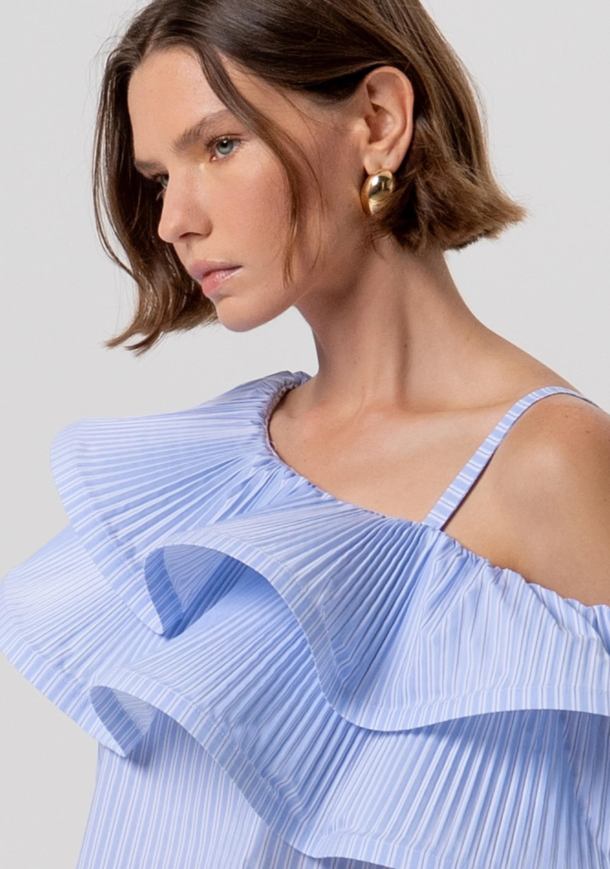 Top regular monospalla in fantasia a righe FR26ST2004W697N8 I24 FRACOMINA 