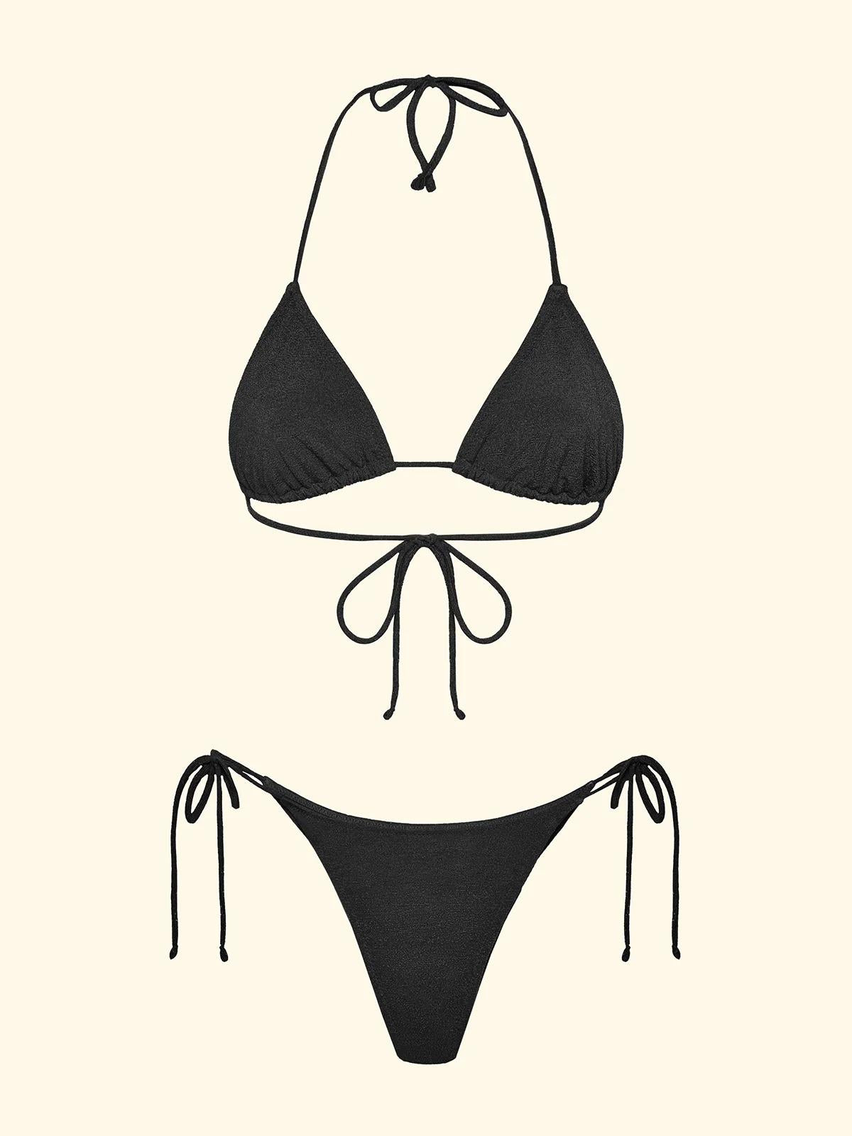 Bikini Donna F**K Triangolo con Slip Regolabile Nero SW1800-BK FK00-SW1800 BK F**K 