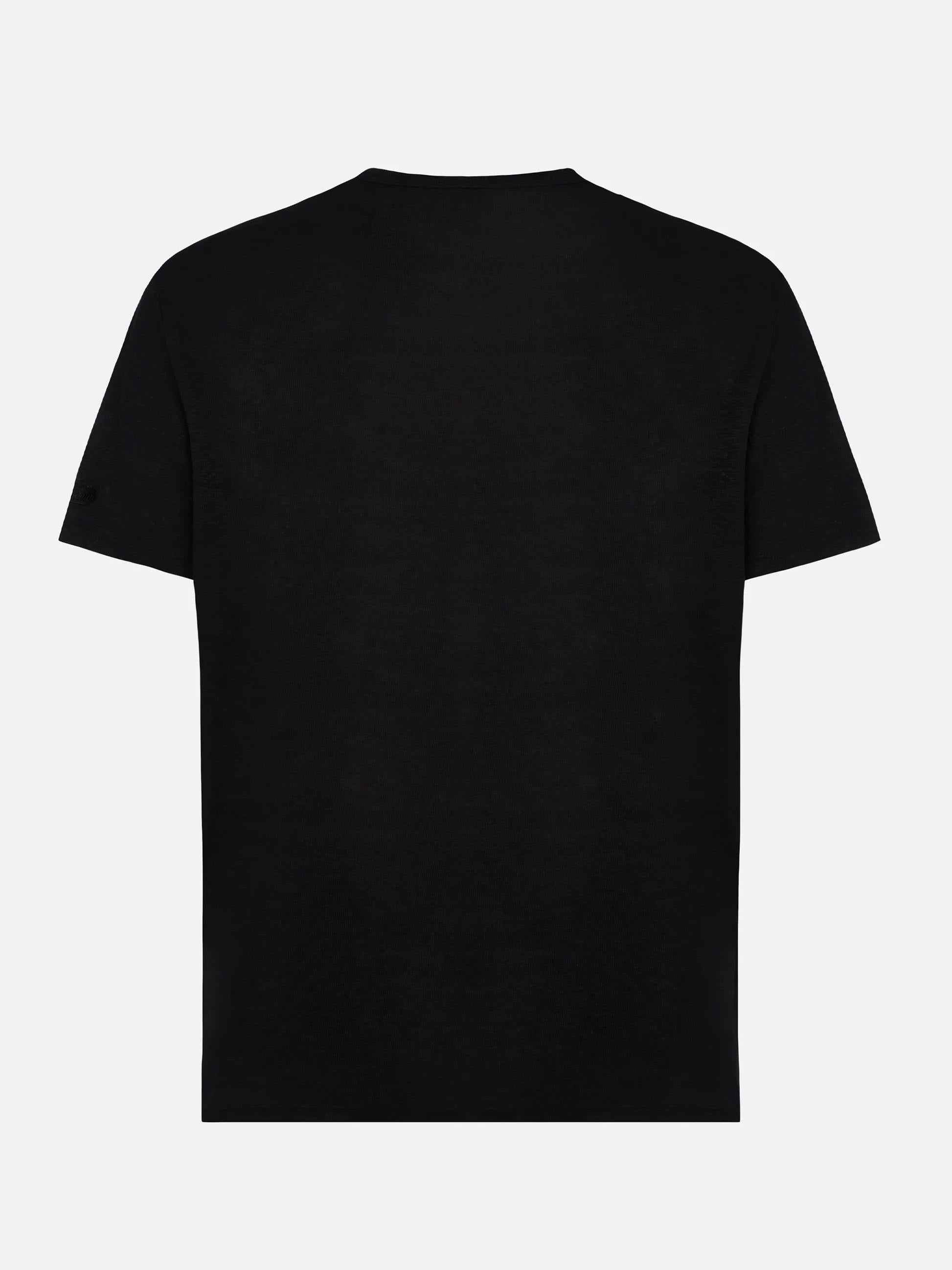 Tshirt Ecstasea in jersey di lino nera ECS0003 01137L MC2 SAINT BARTH 