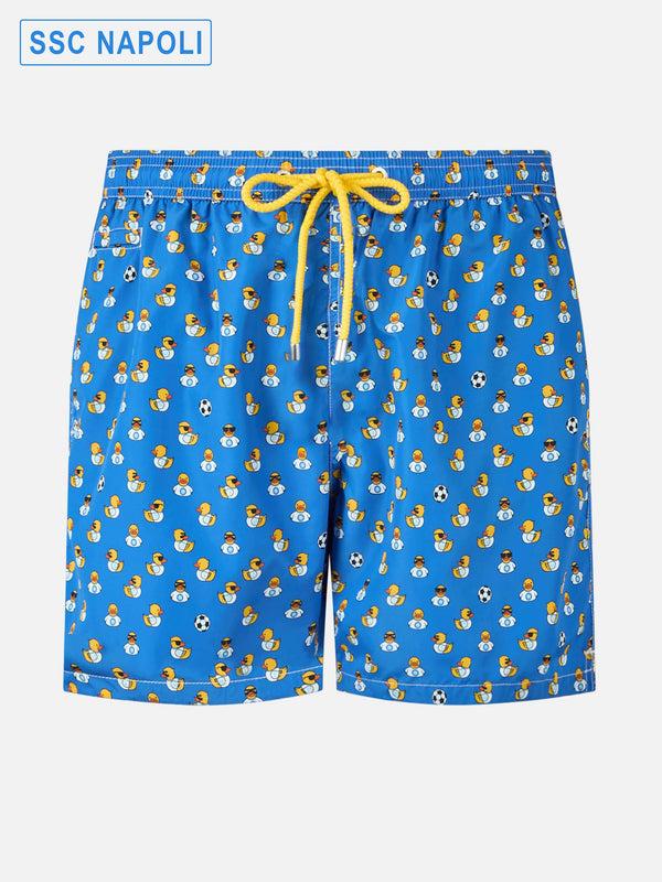 Costume da bagno da uomo in tessuto leggero con stampa logo Ducky e Napoli | SSC NAPOLI SPECIAL EDITION LIG0003 04839H MC2 SAINT BARTH 